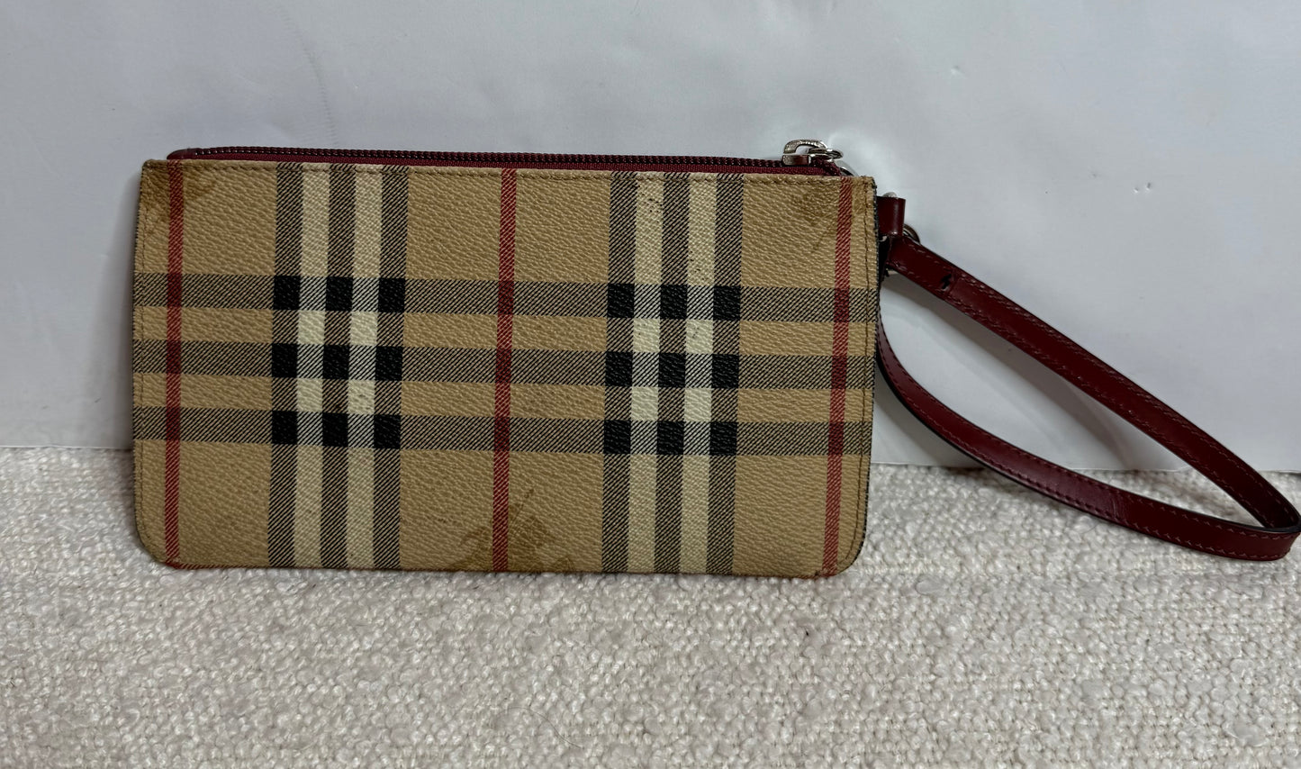 Burberry Plaid Coated Canvas Handle Bag