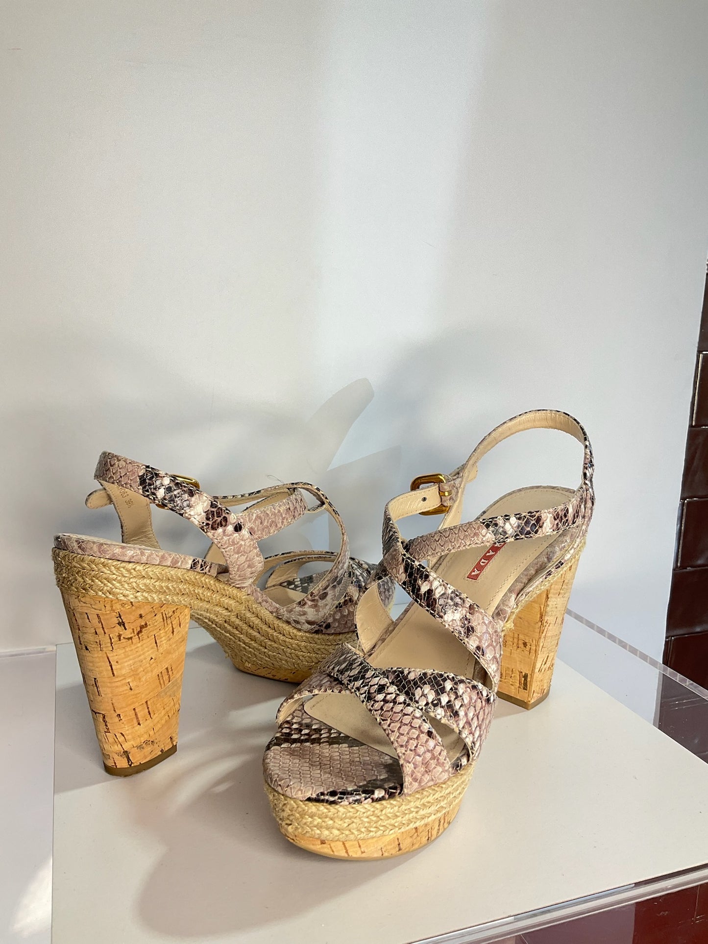 Prada MultiColor Python Heels 40