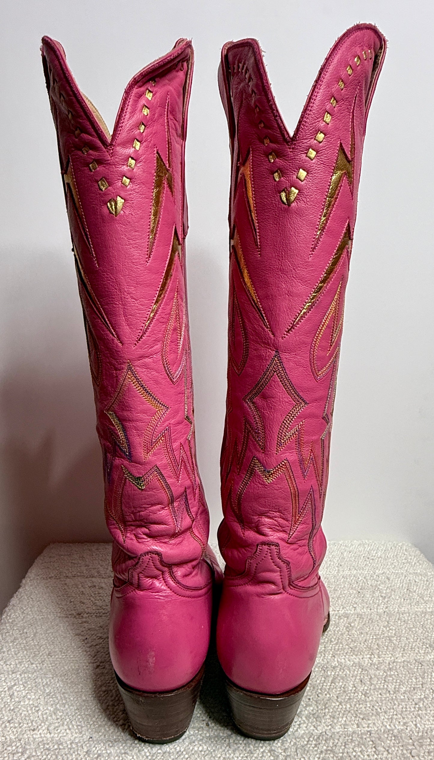 City Boots Magenta & Gold Lightning Bolt 9