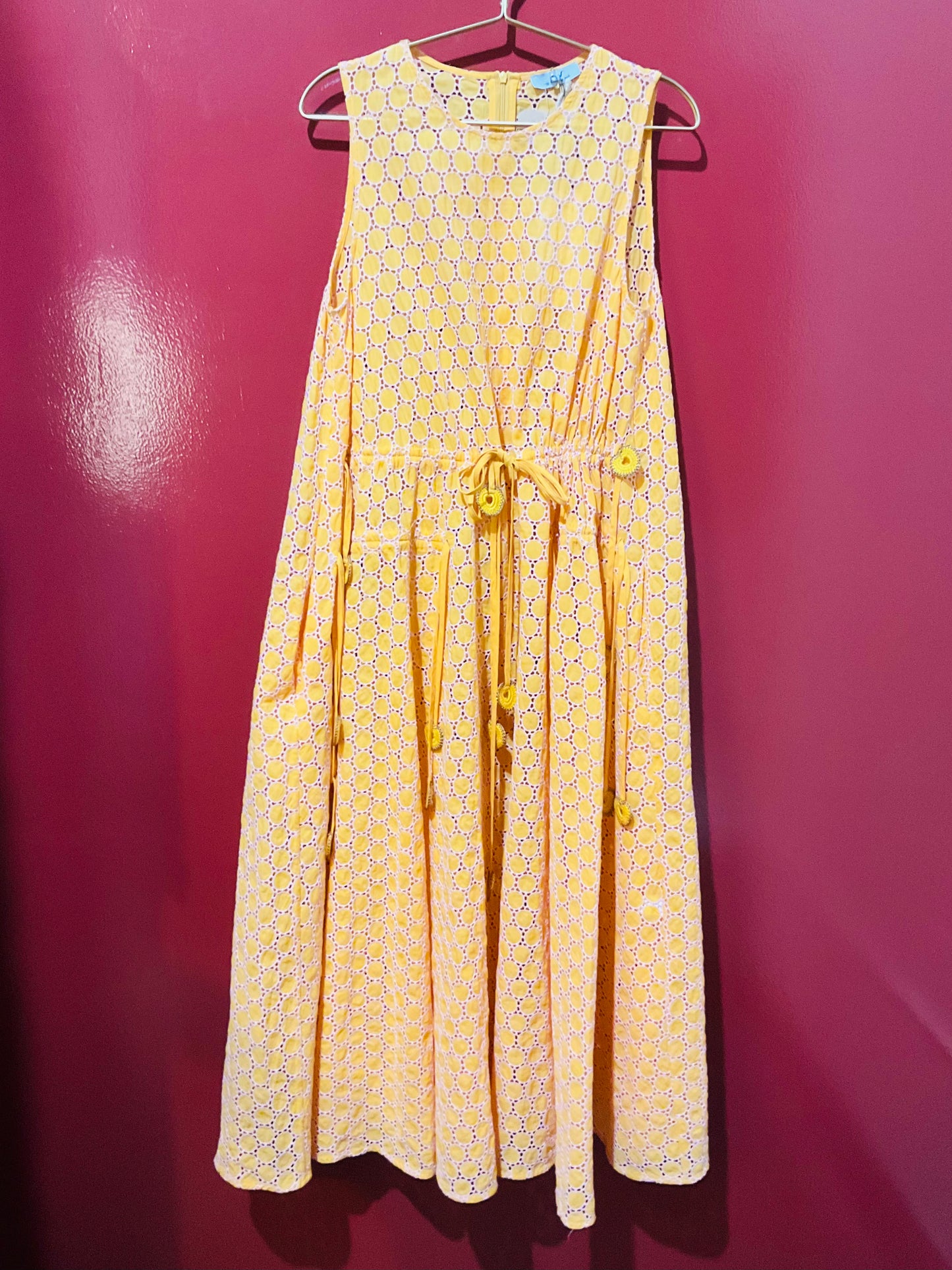 My Beachy Side Pok A Dot Long Dress Orange X3