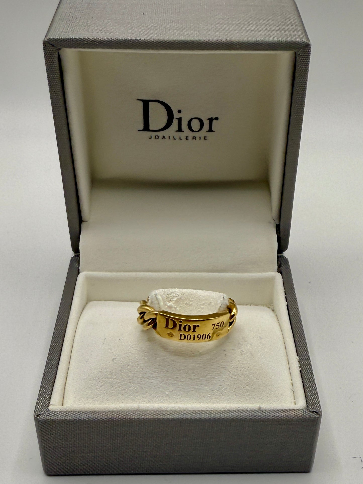 Dior 18K Gold Gourmette Ring 50