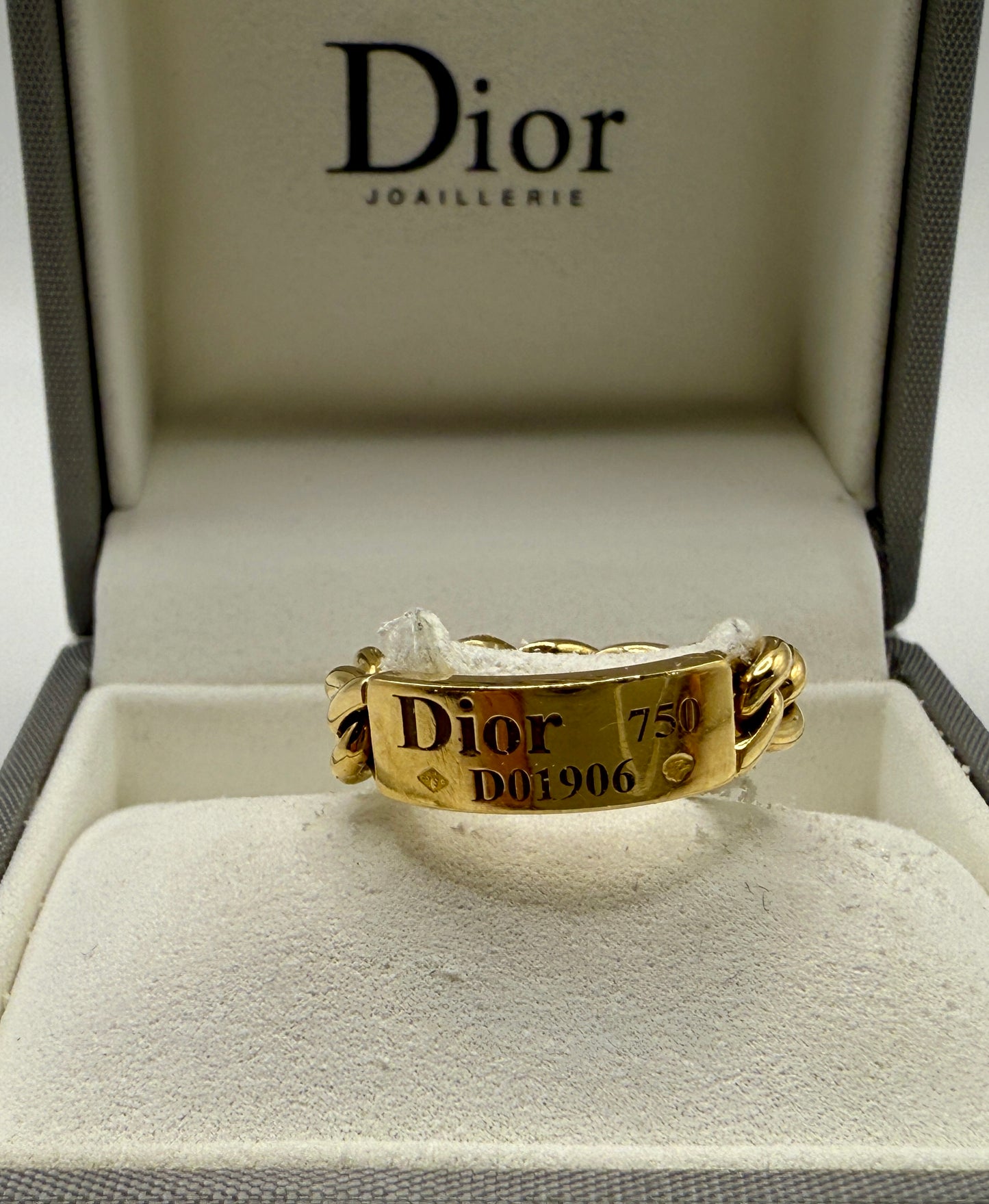Dior 18K Gold Gourmette Ring 50