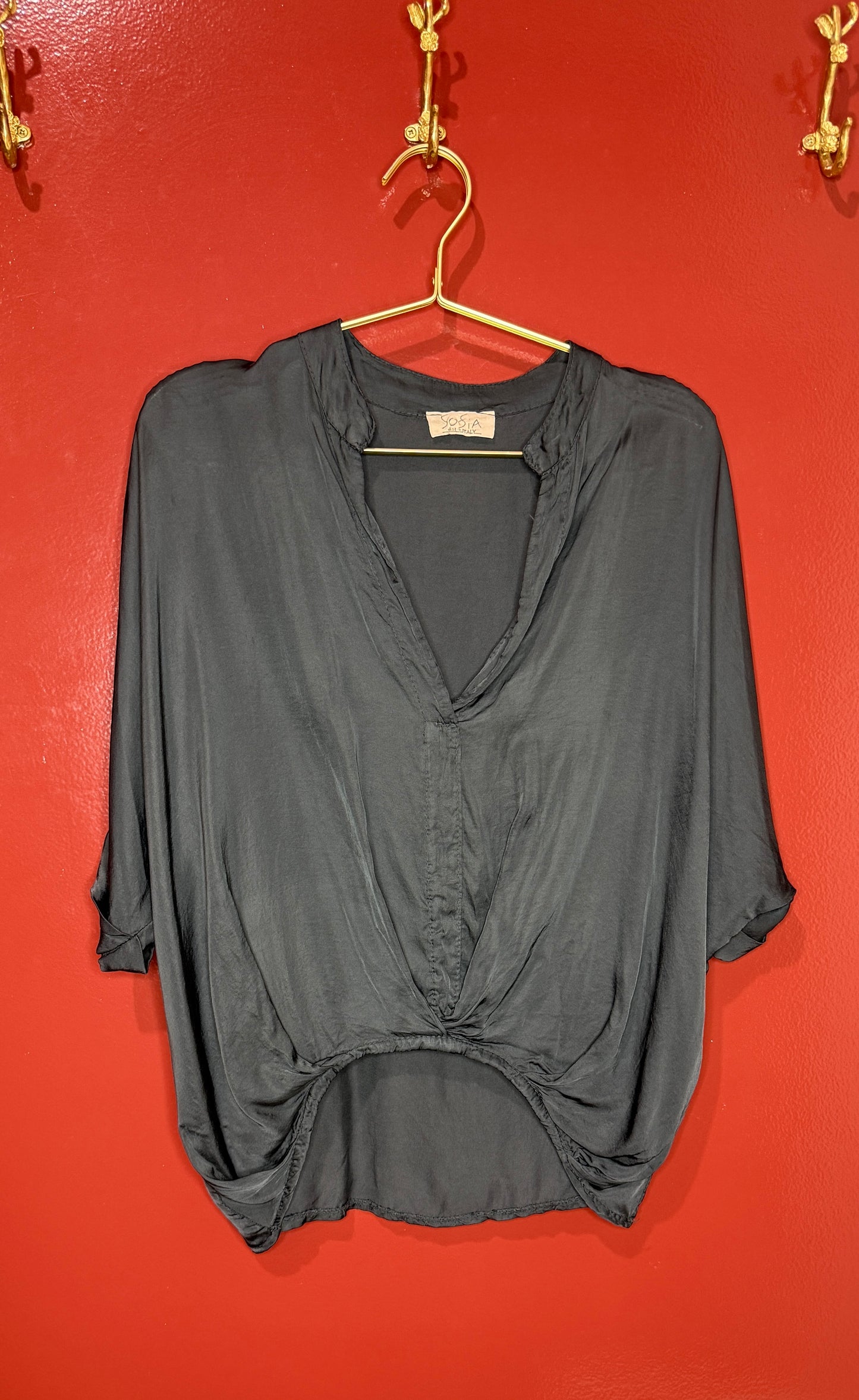 Sofia Collection Silk Gray Top