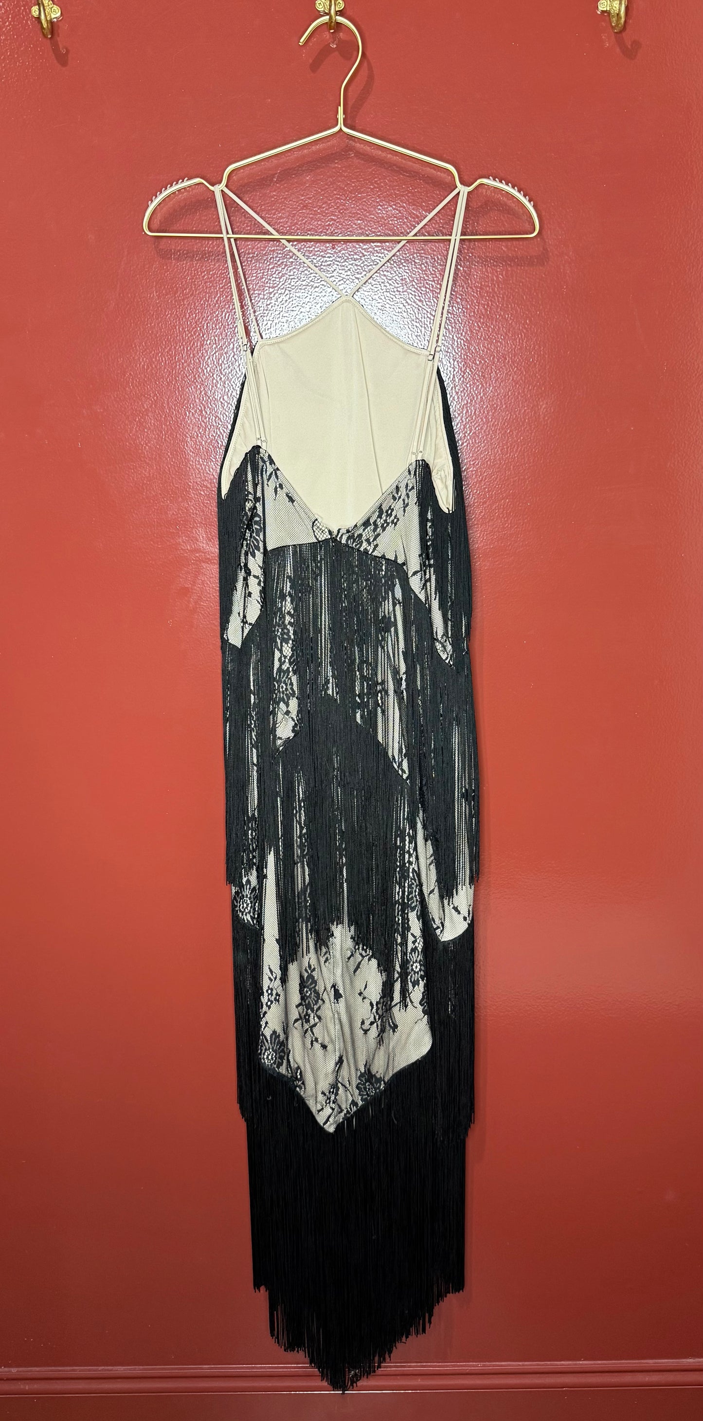 Haute Hippie Black Tassel Dress 8