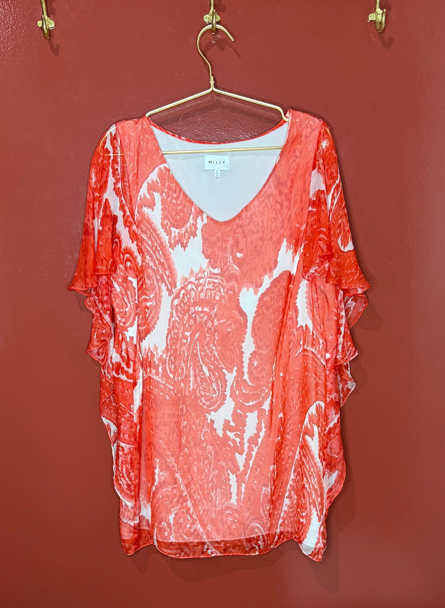 Milly Red/White Mini Dress 8