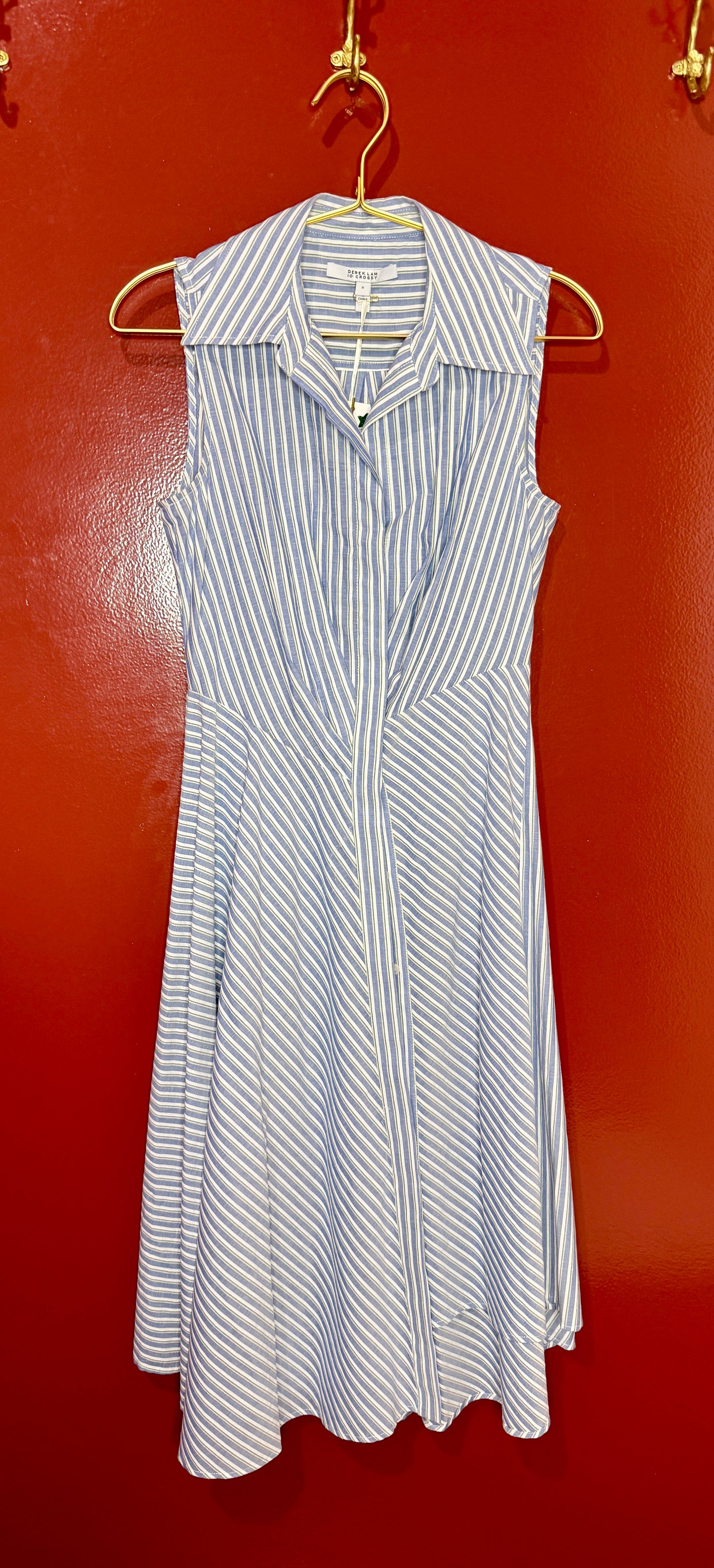 Derek Lam 10 Crosby Blue Stripe Dress 0