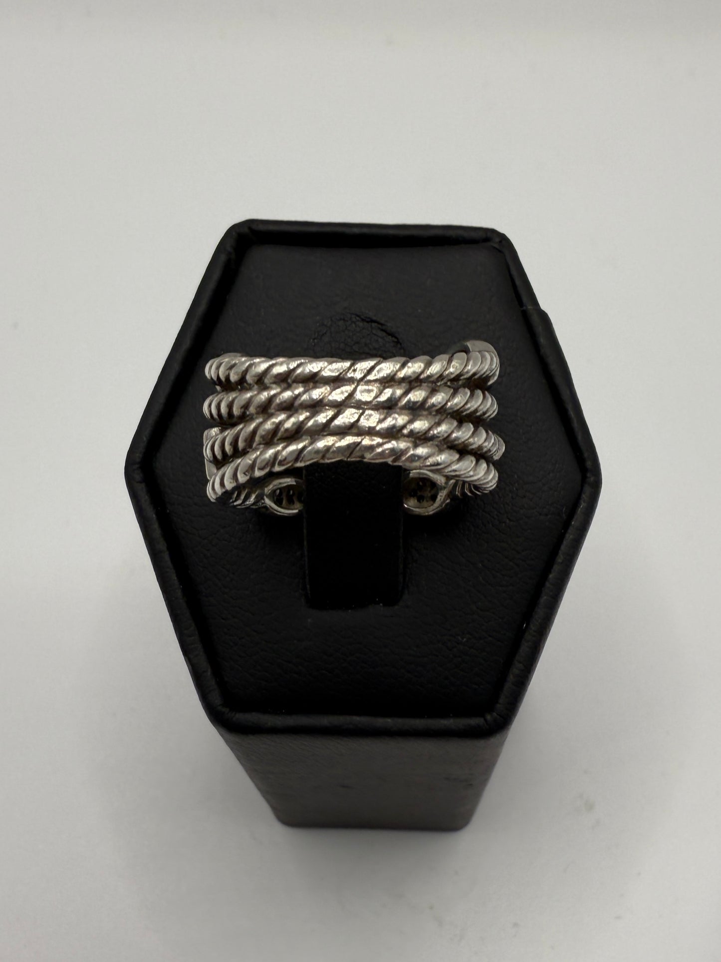 David Yurman Sterliong Silver & Diamond Confetti Ring