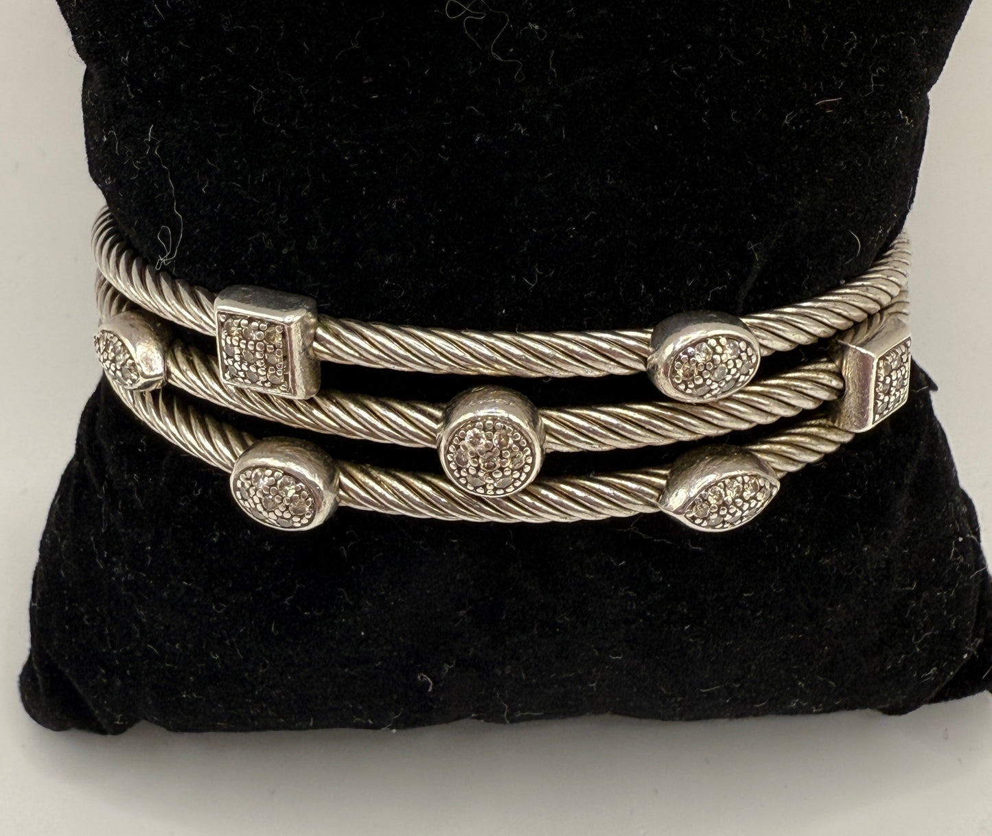 David Yurman Sterling Silver & Diamond Confetti Cuff