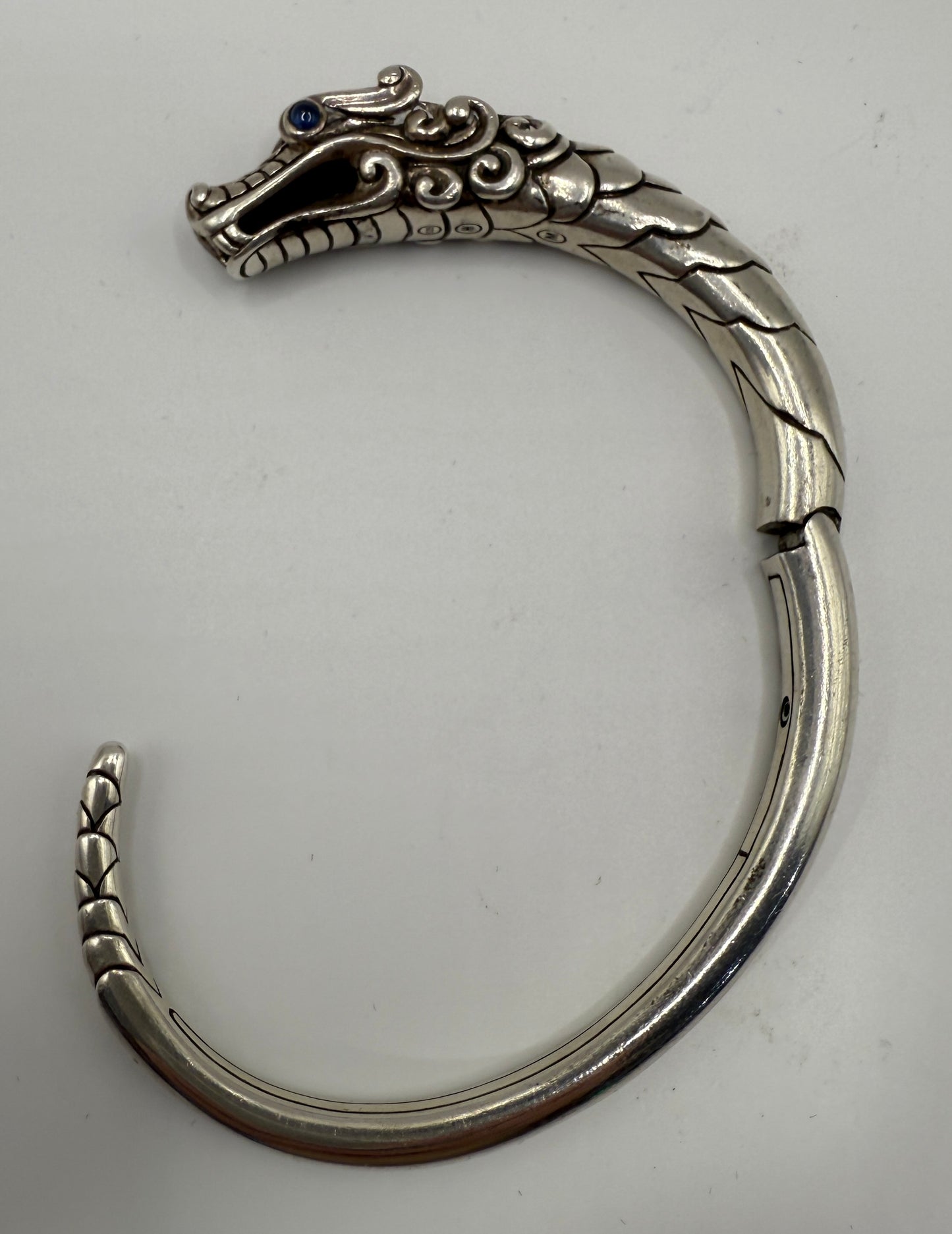 John Hardy Naga Dragon Sterling Silver & Sapphire Kick Cuff