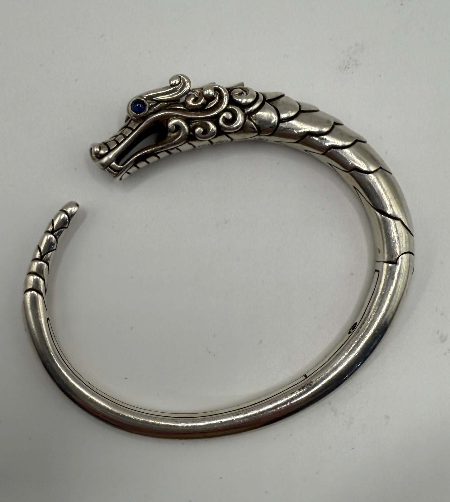 John Hardy Naga Dragon Sterling Silver & Sapphire Kick Cuff