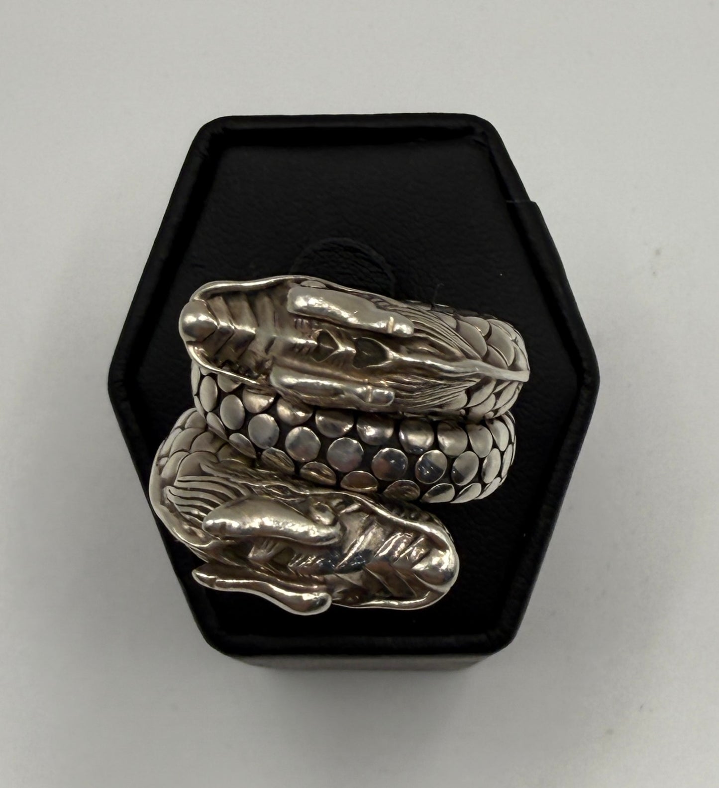 John Hardy Legends Naga Dragon Coil Sterliong Silver Ring