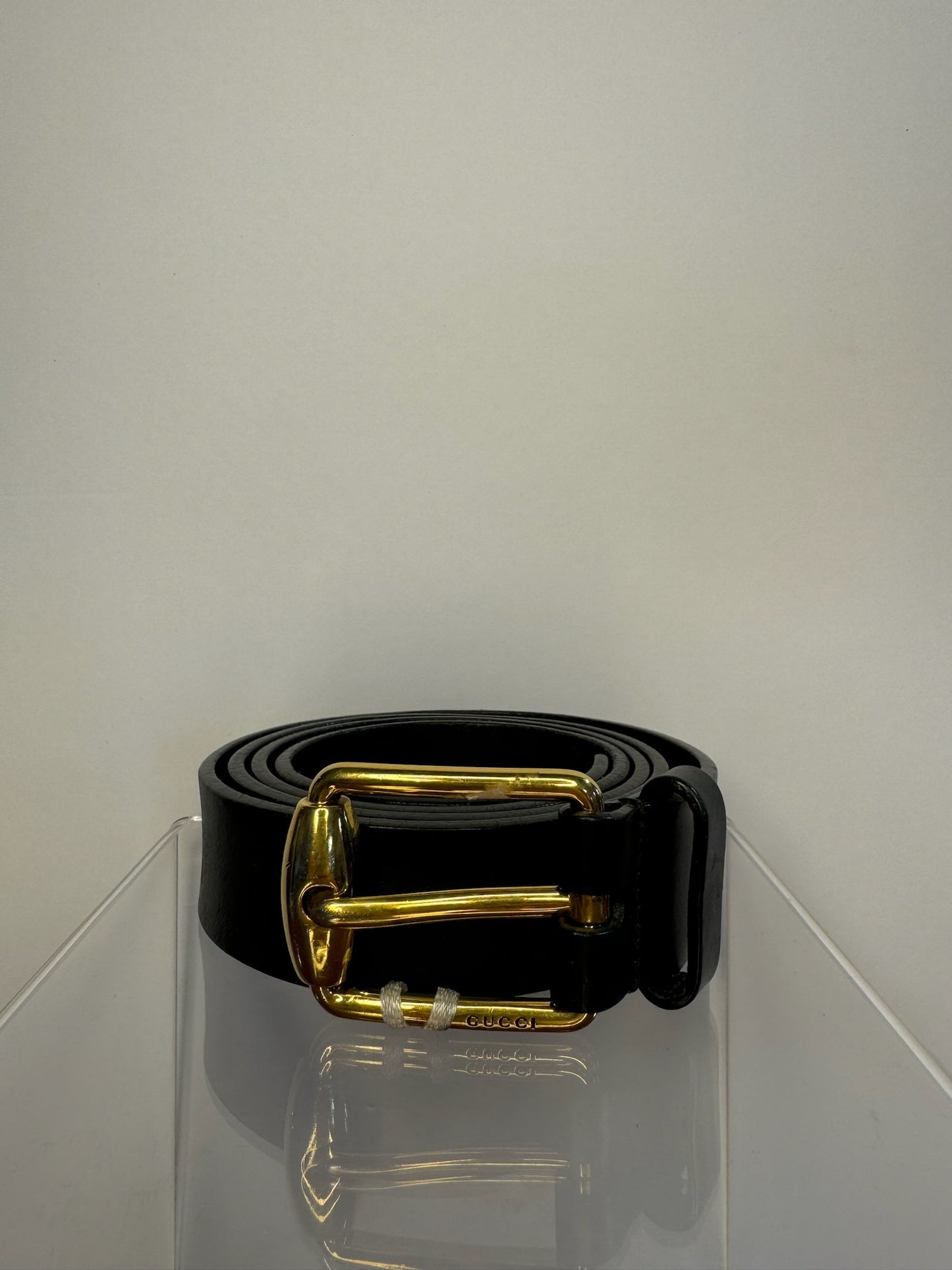 Gucci belt blk gold 90/36