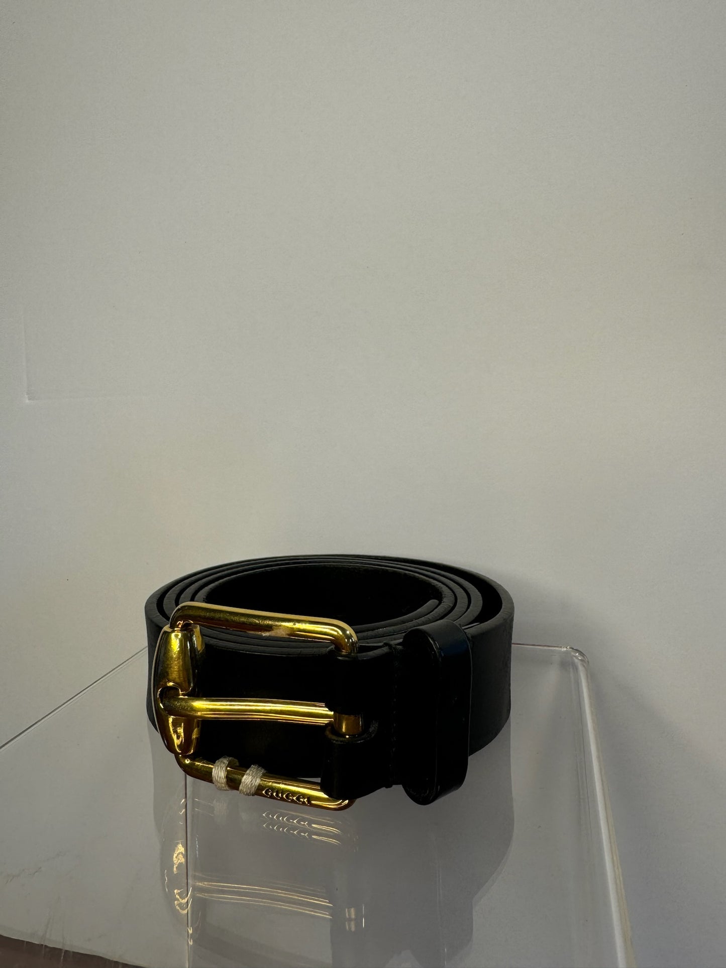 Gucci belt blk gold 90/36