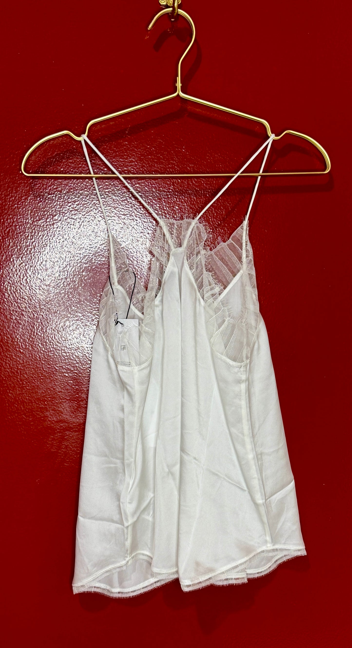 Iro Berwyn Silk Lace Tank Cream 38