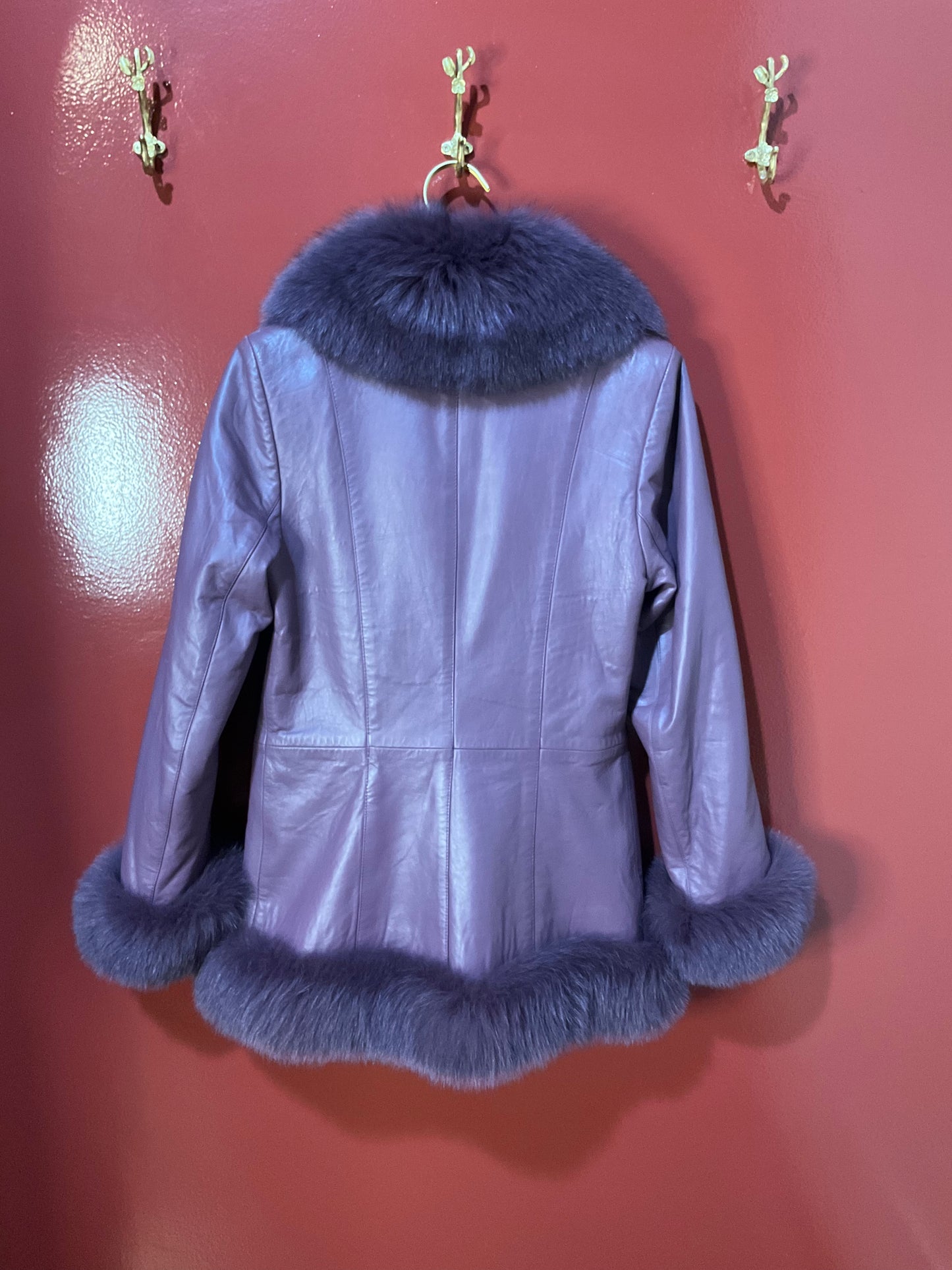 Furs by Martin Purple Leather & Fur Coat S $1057