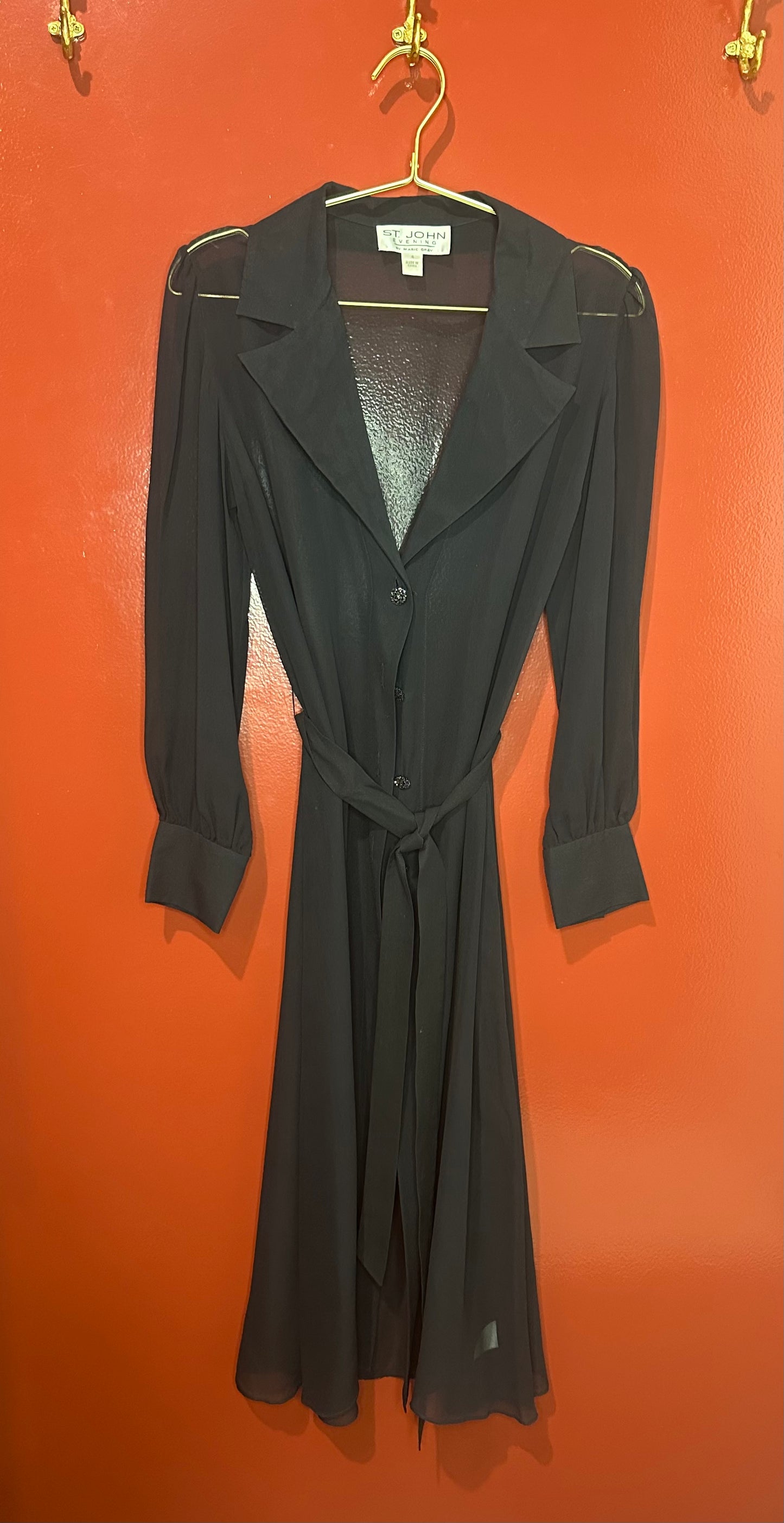 St. John Black Sheer Duster 4