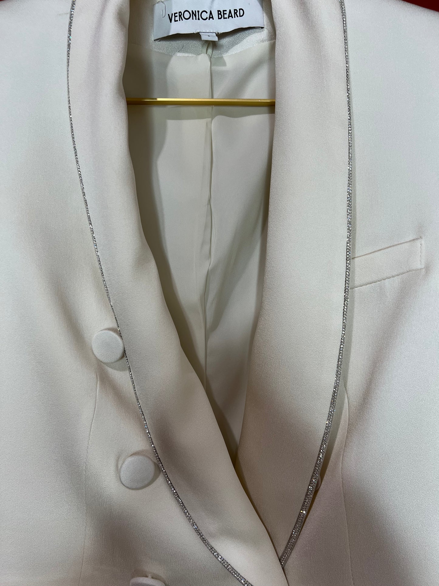 Veronica Beard White Crystal Embellished Blazer 8