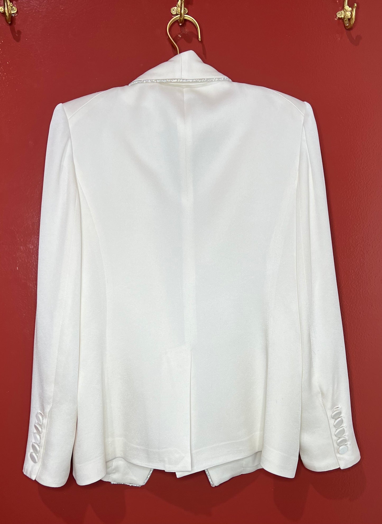 Veronica Beard White Crystal Embellished Blazer 8