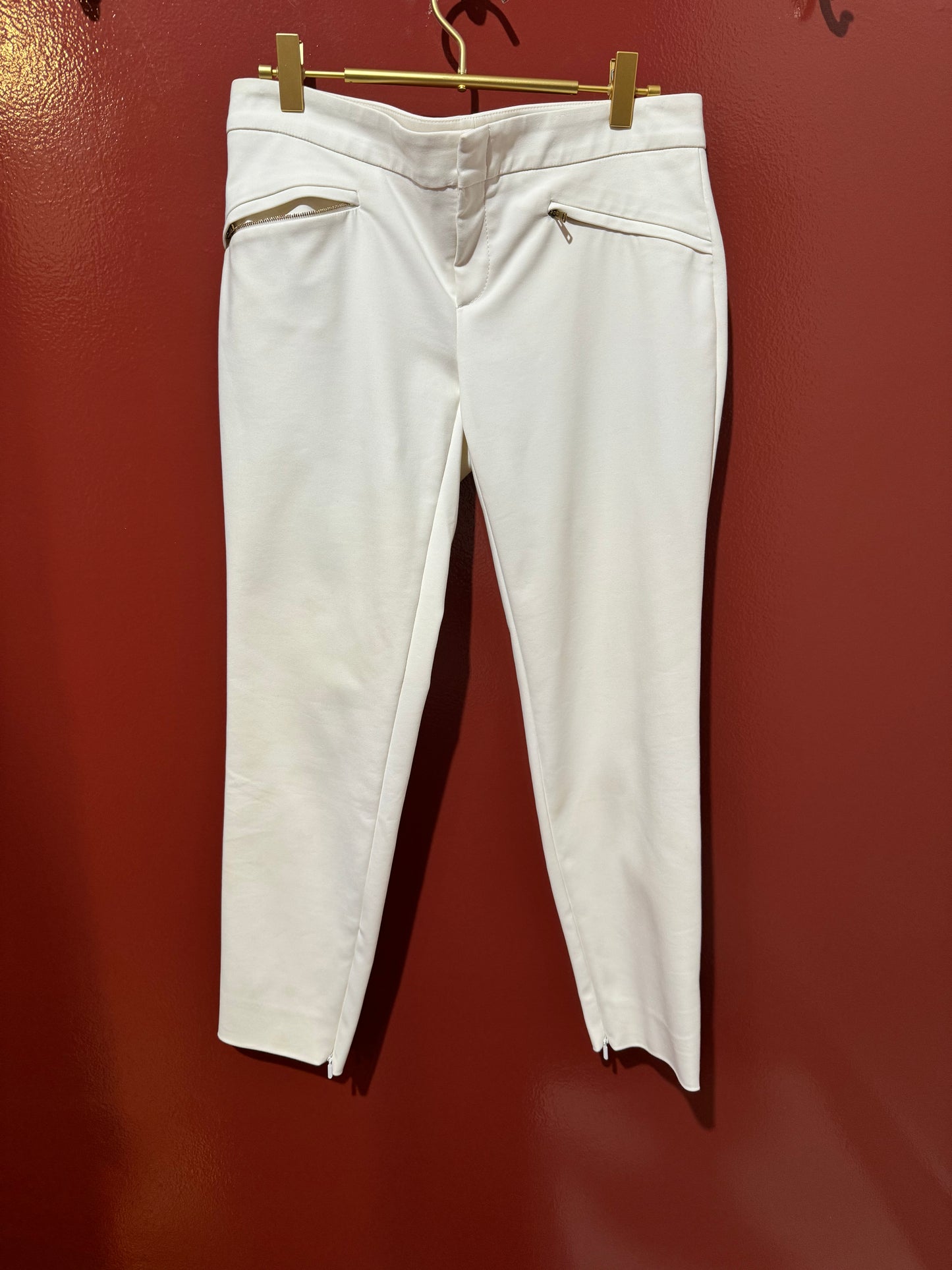 Gucci pants zipper pocket white 42