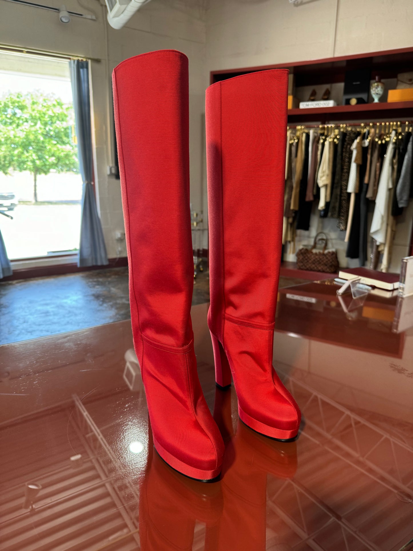 Gucci tal boots red 38