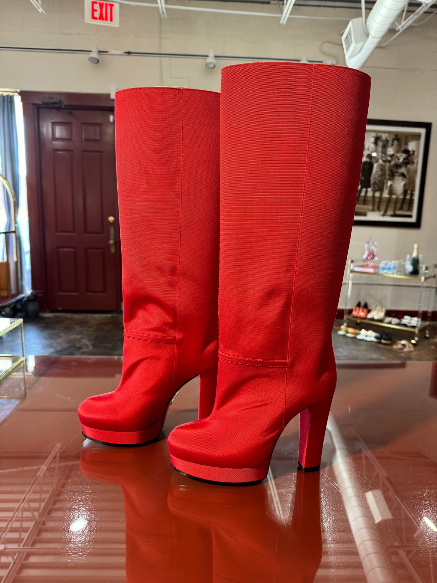 Gucci tal boots red 38