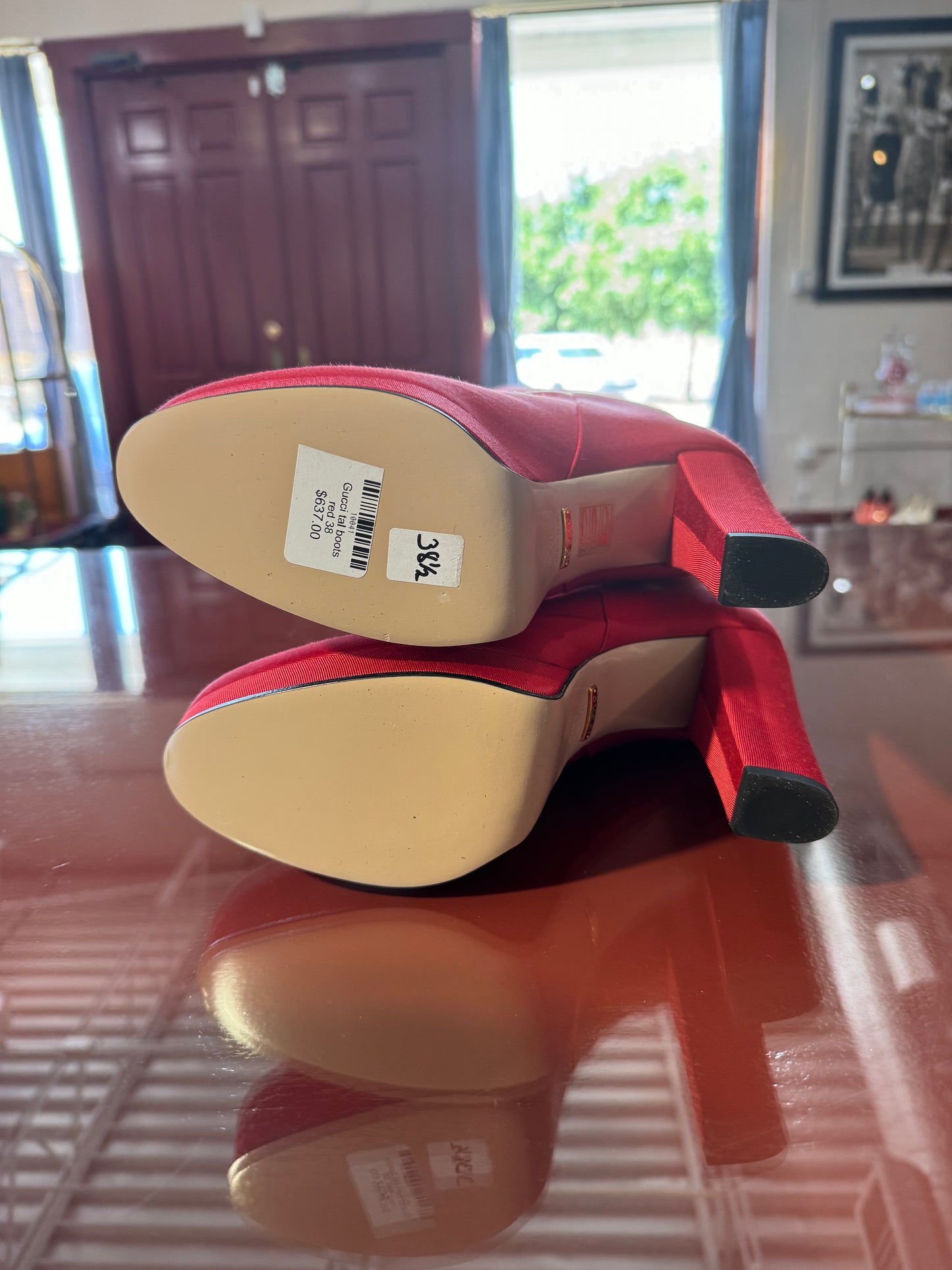 Gucci tal boots red 38