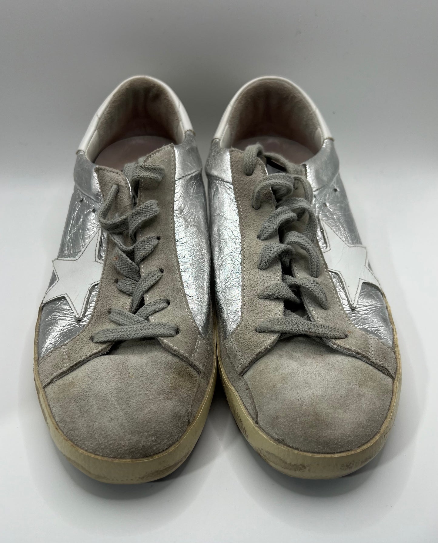 Golden Goose Silver Metallic Sneakers 37