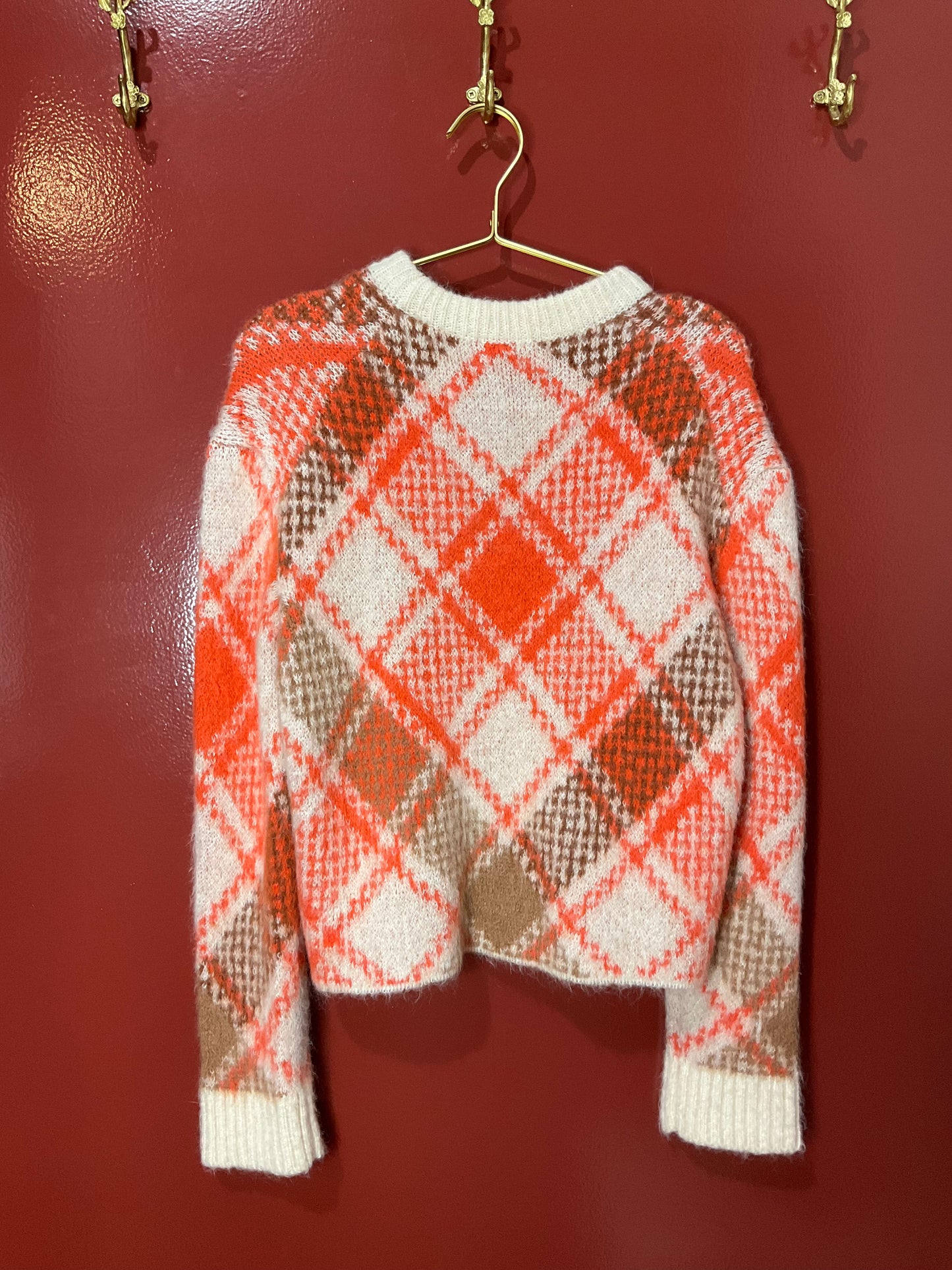 Maje Orange/Tan Sweater 1