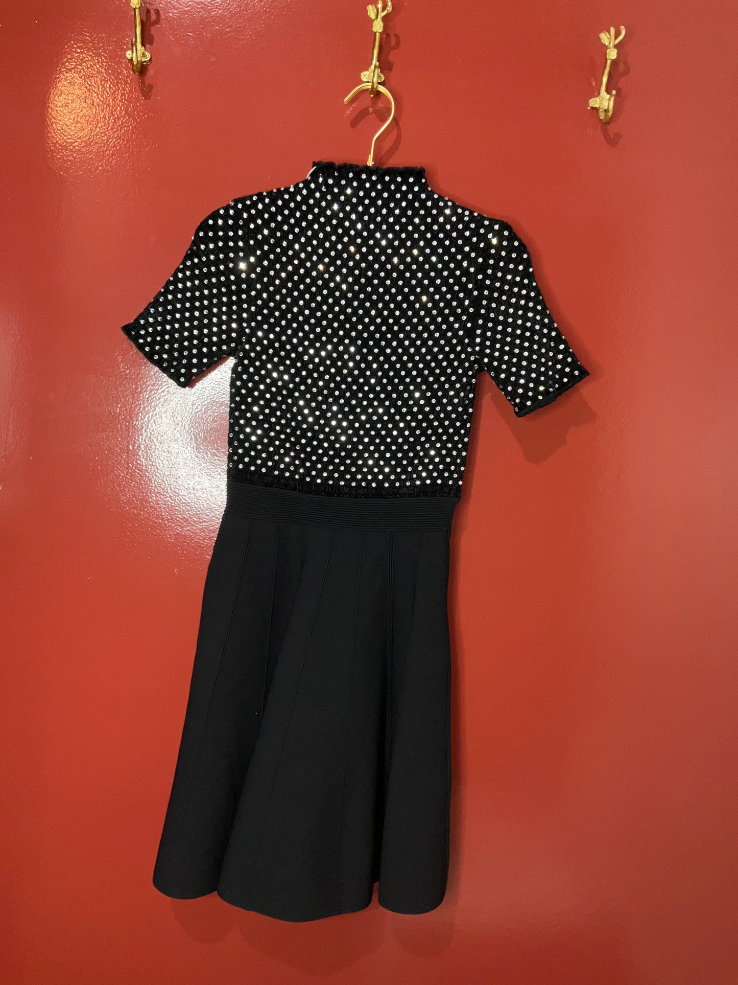 Sandro Black Rhinestone Dress 34