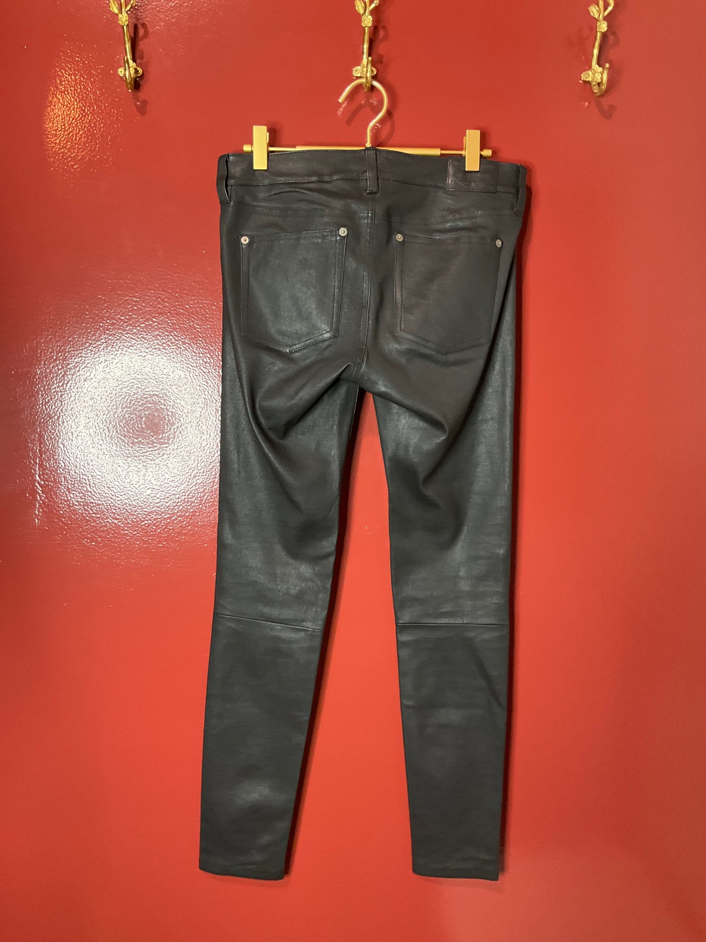 Polo Black Leather Pants 6