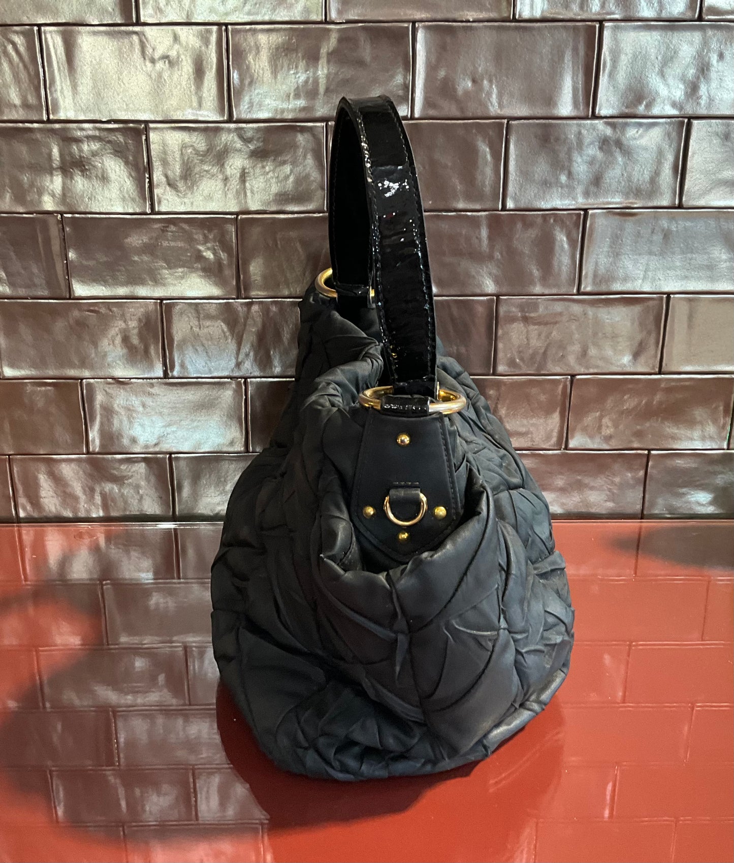 Prada Quilted Nylon Black Tote