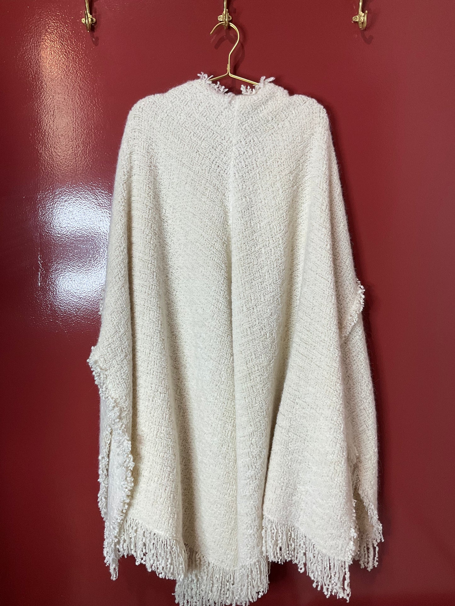 Ralph Lauren Cream Fuzzy Shawl OS