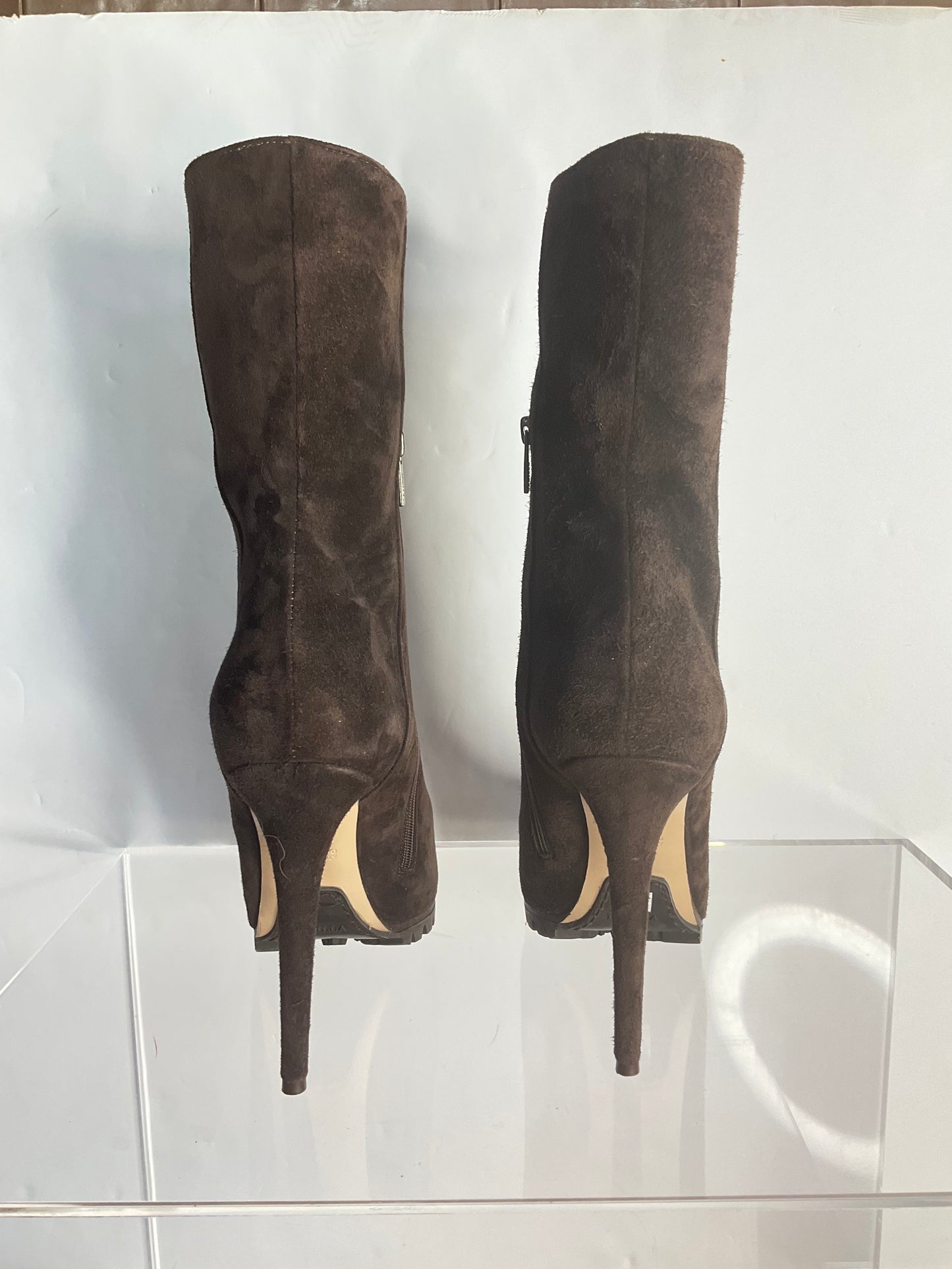 LeSilla Chocolate Brown Suede Boots size 39