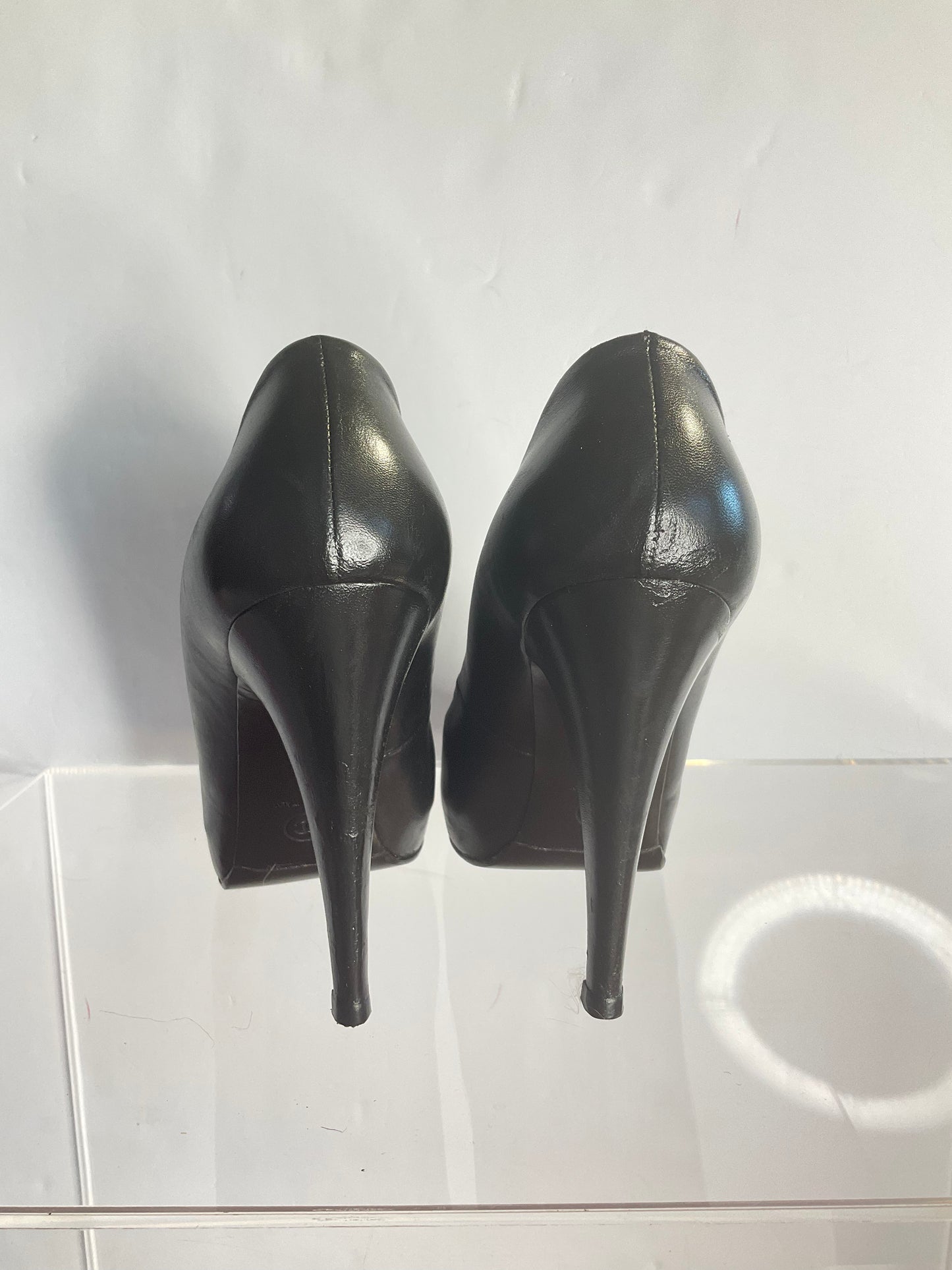 Chanel Black Patton Cap Toe Heel 40