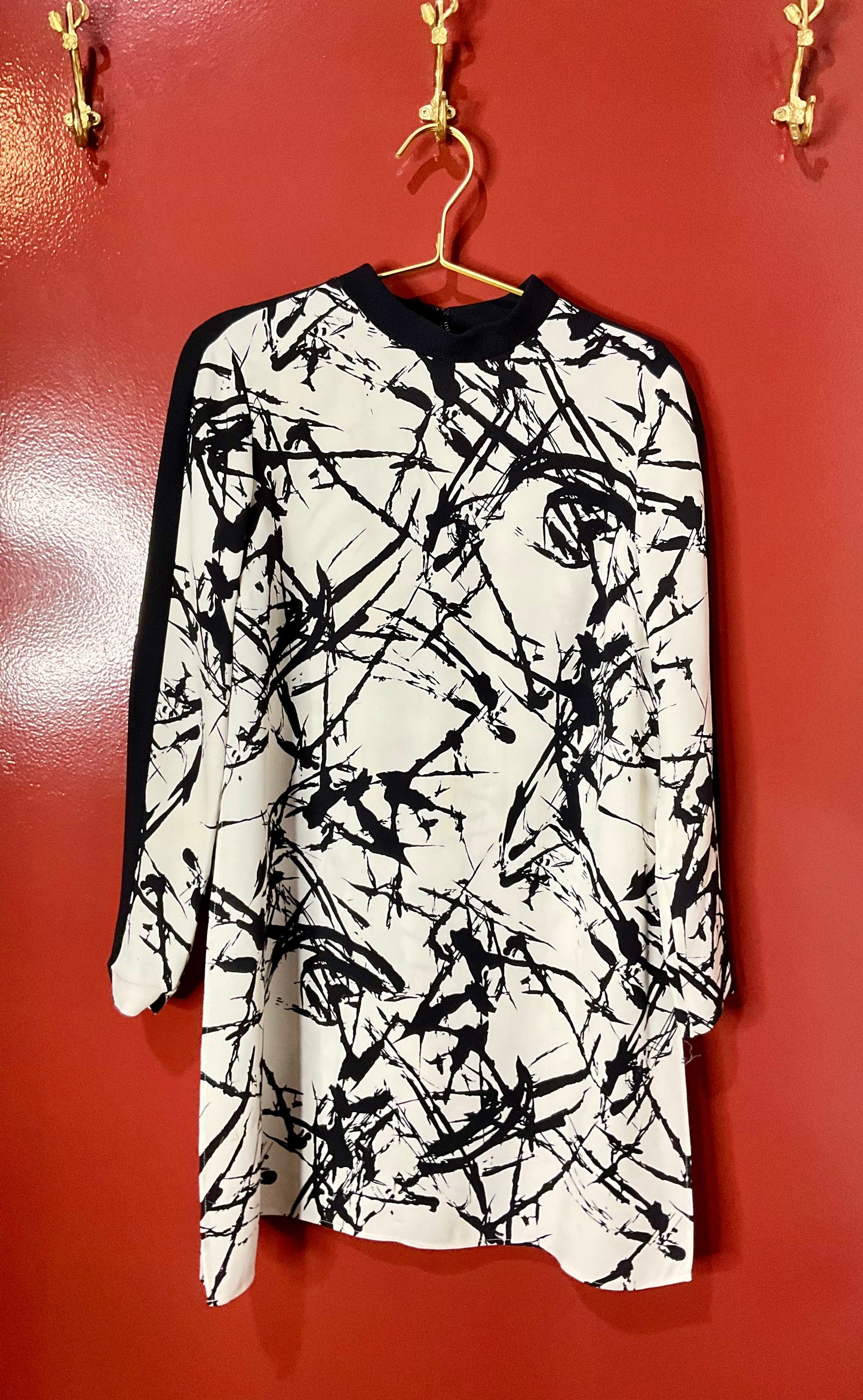 ALC Black/White Long Sleeve Dress 6