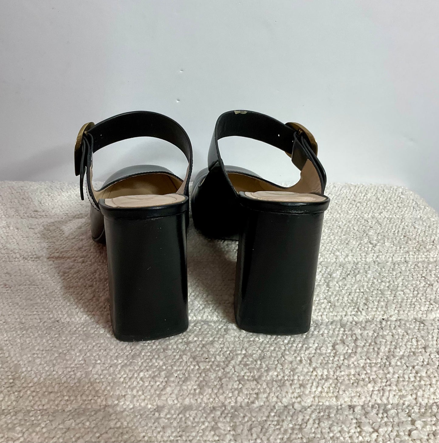 Tods Black Buckle Heel 37.5