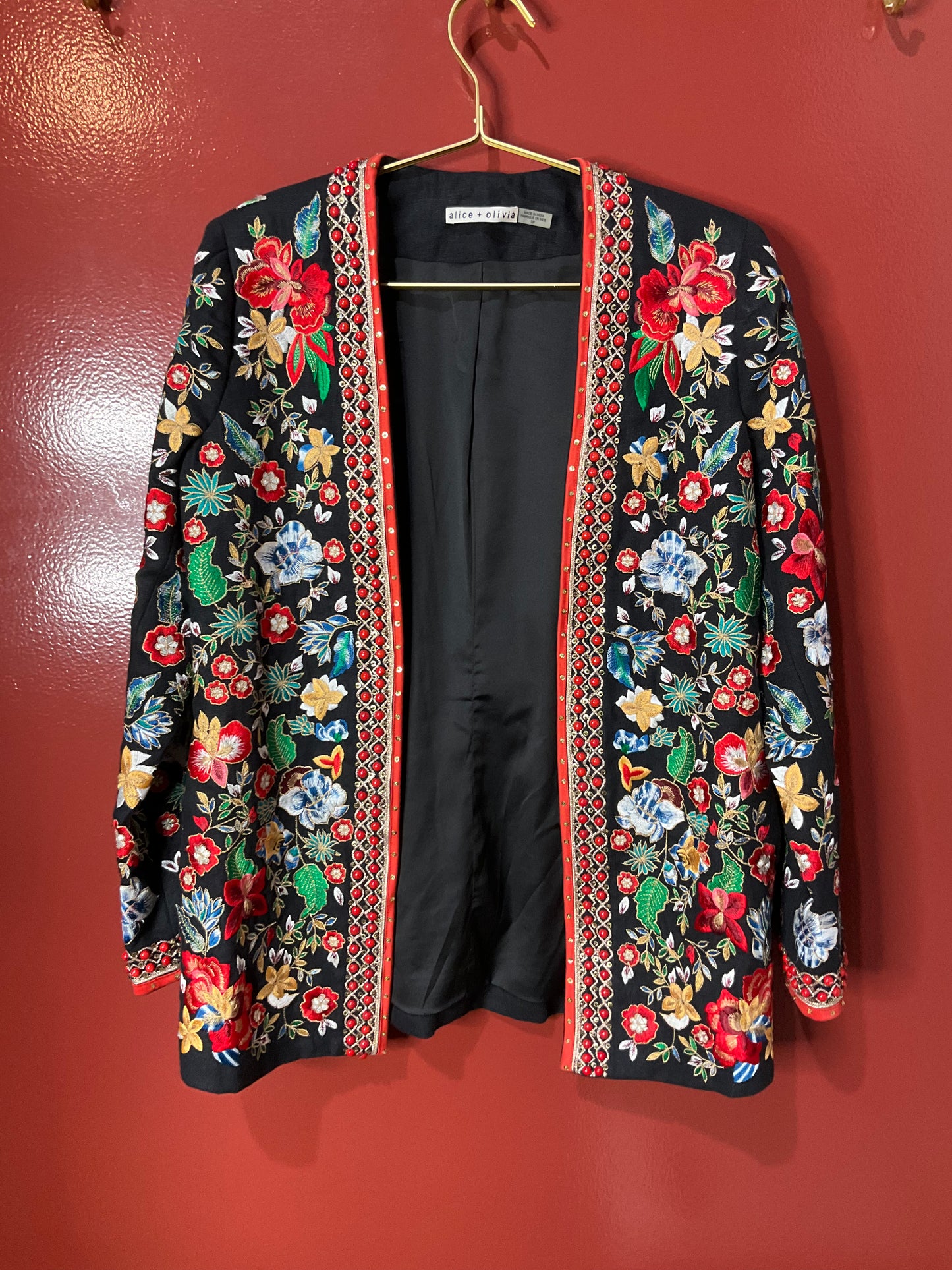 Alice + Olivia Floral Tapestry Jacket S