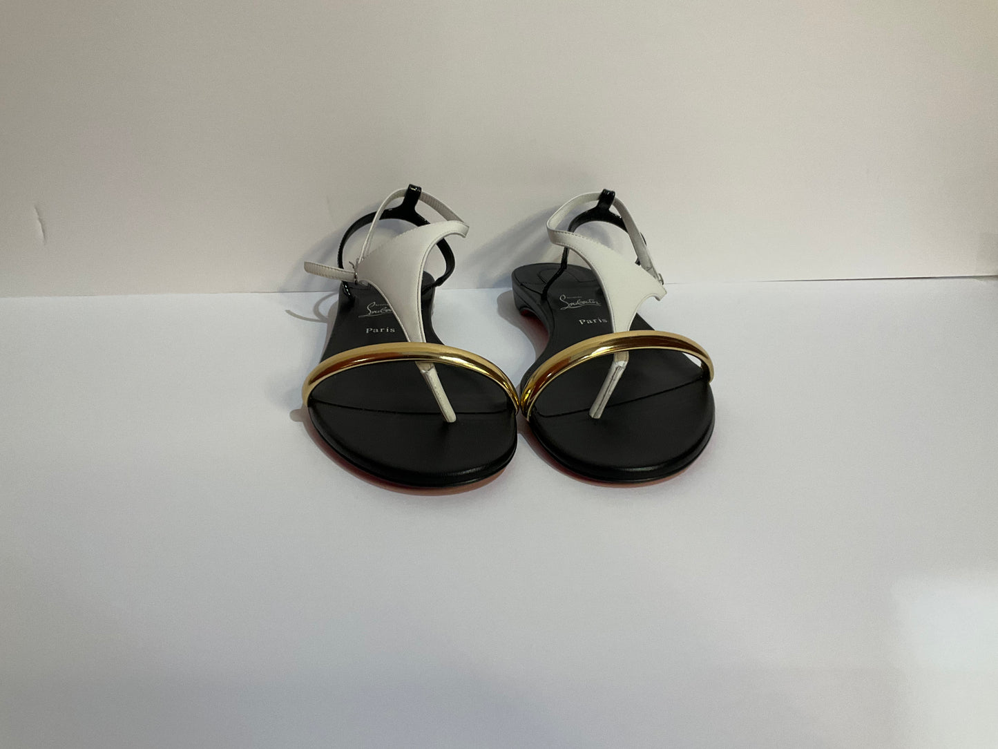 Louboutin Black/White Athinita Flat 37