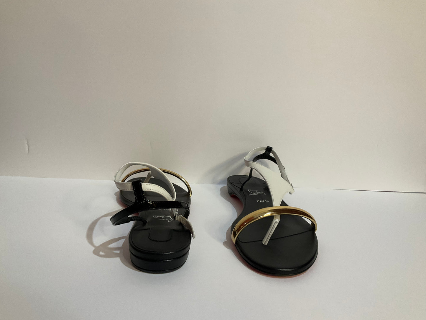 Louboutin Black/White Athinita Flat 37