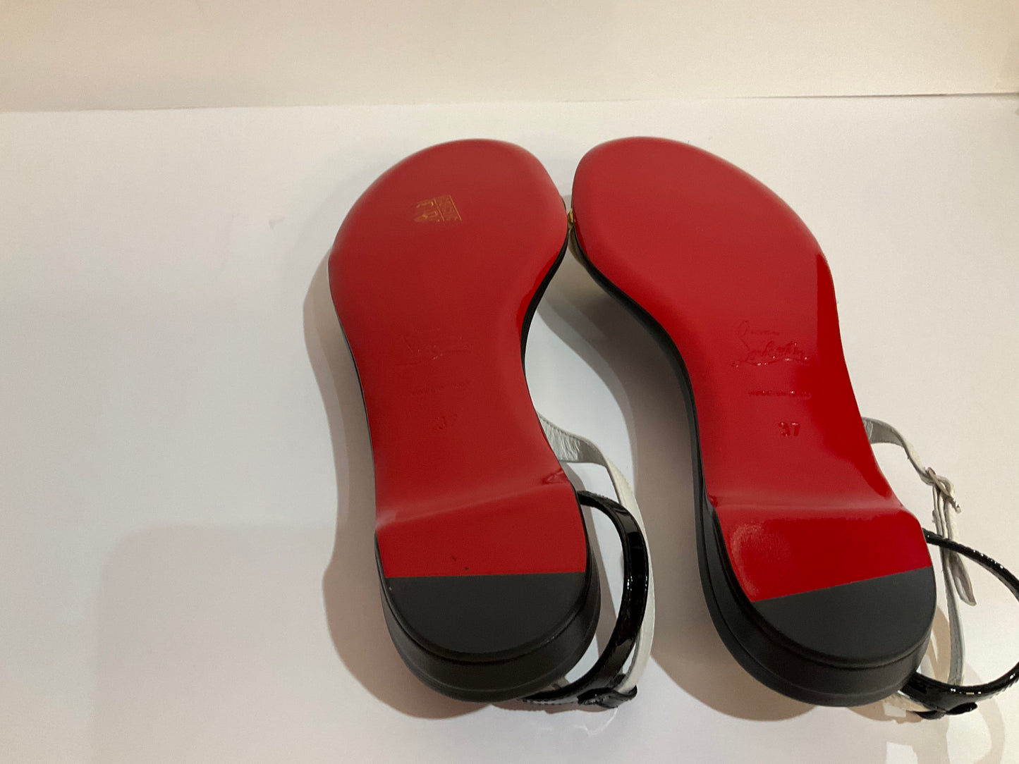 Louboutin Black/White Athinita Flat 37