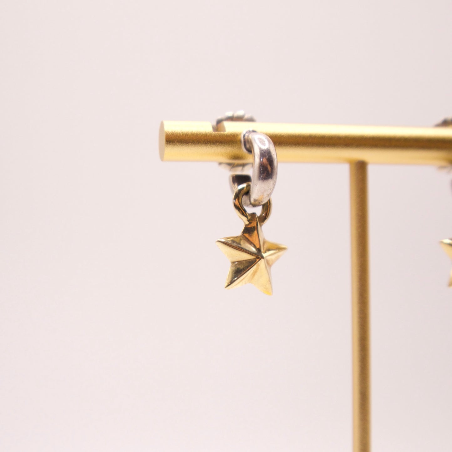 James Reid Silver/Gold Star Dangle Earrings