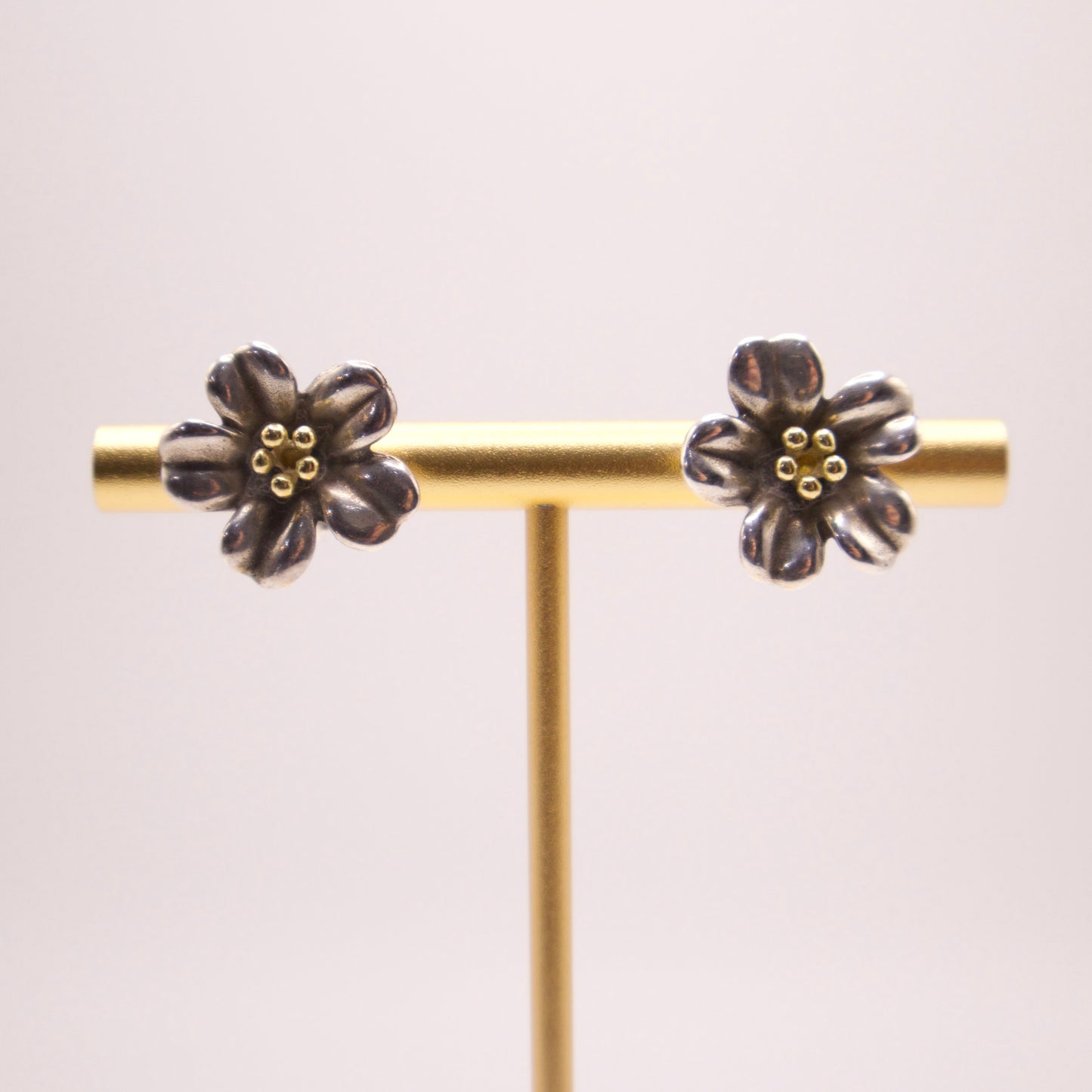 James Avery Silver/Gold Flower Earrings