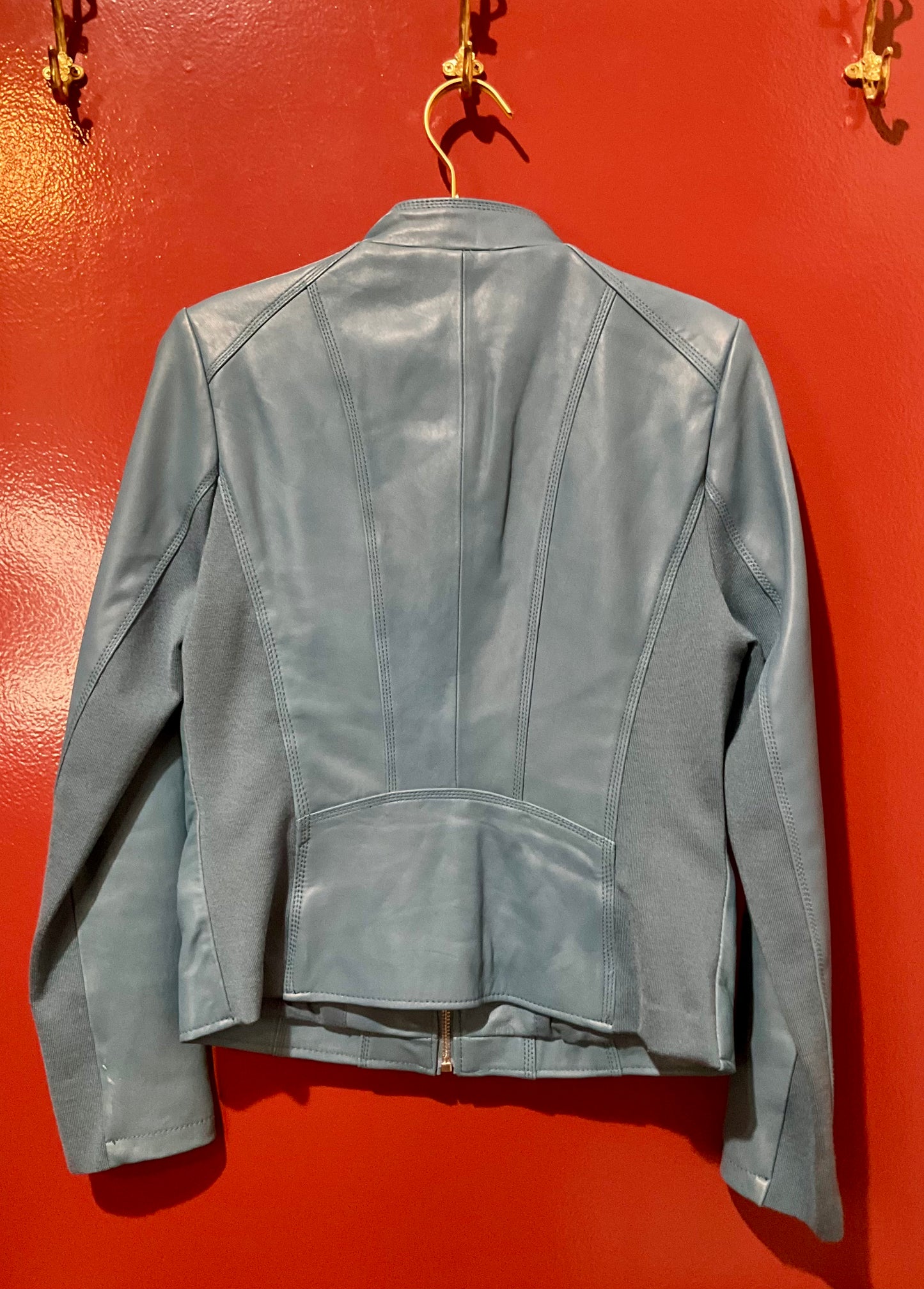Neiman Marcus Blue Leather Jacket S