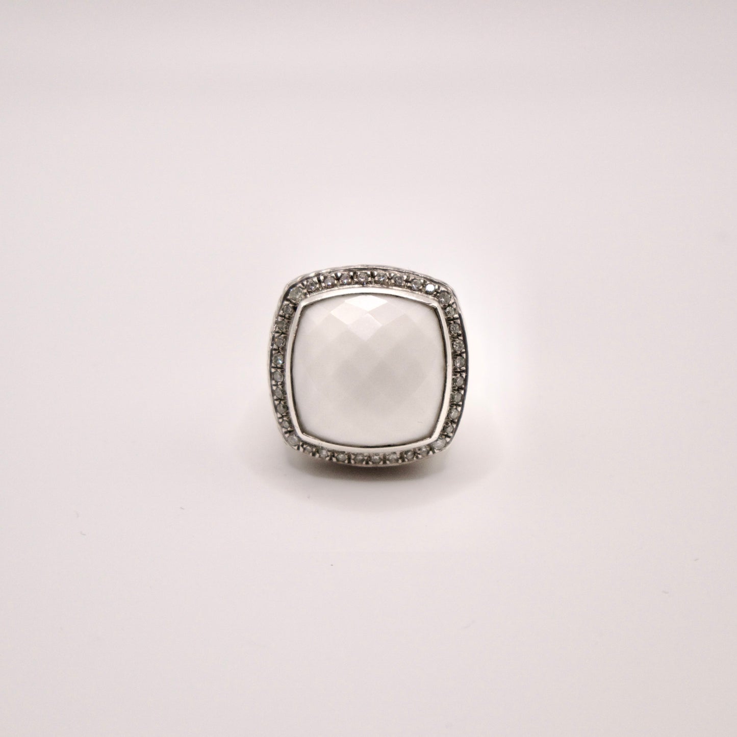 David Yurman White Ring Chalcedony + Diamond Albion
