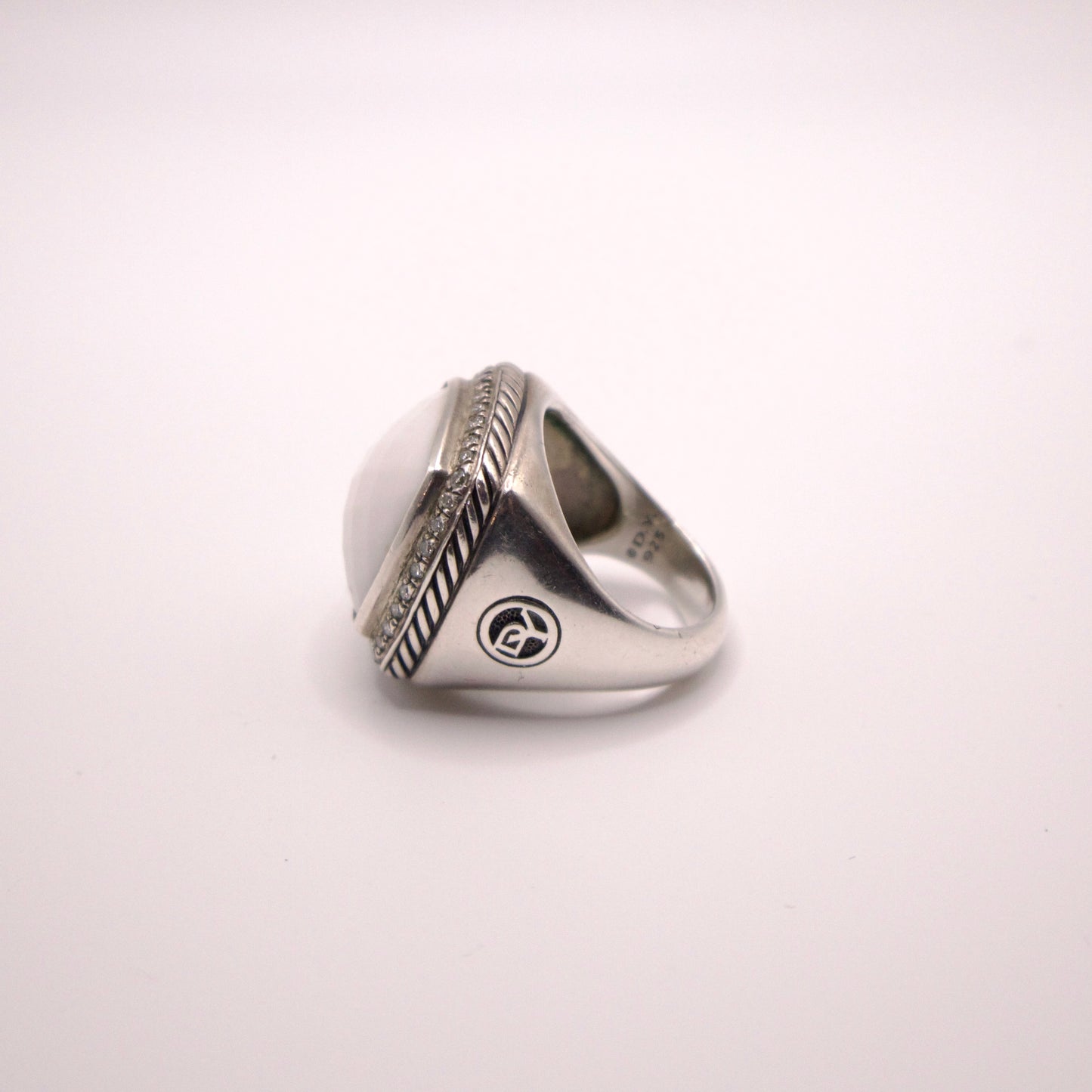 David Yurman White Ring Chalcedony + Diamond Albion
