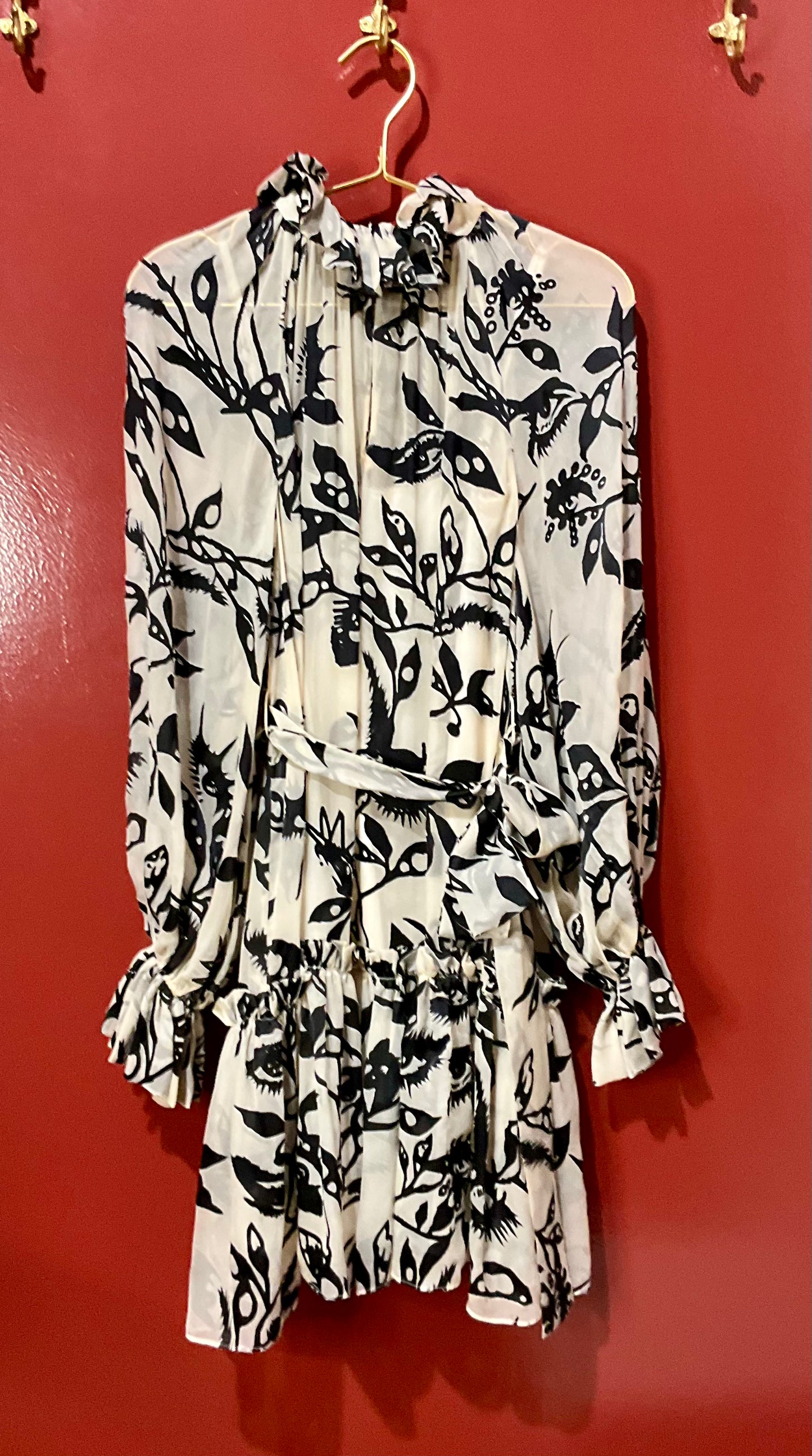 Zimmerman Sheer Dress Blk&Wht W/Tie 0