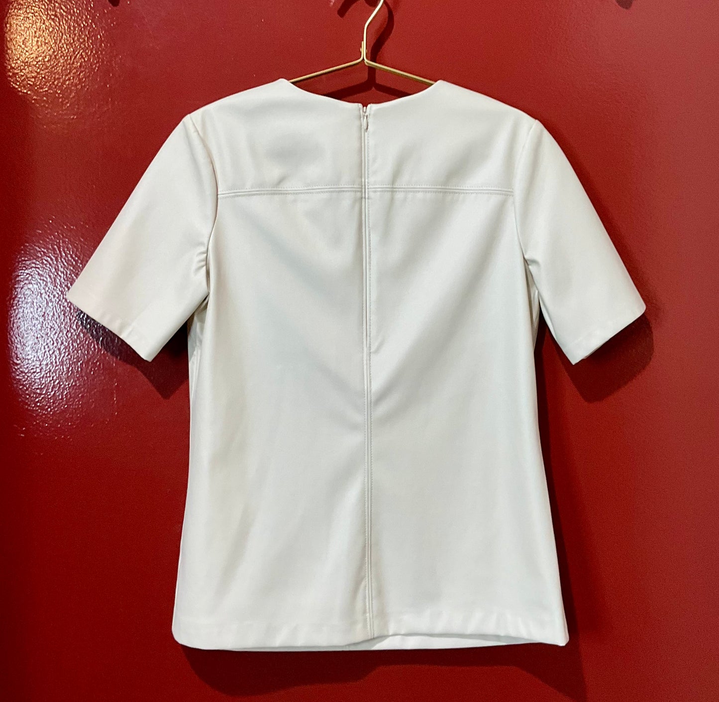 Trina Turk Cream Leather Top S