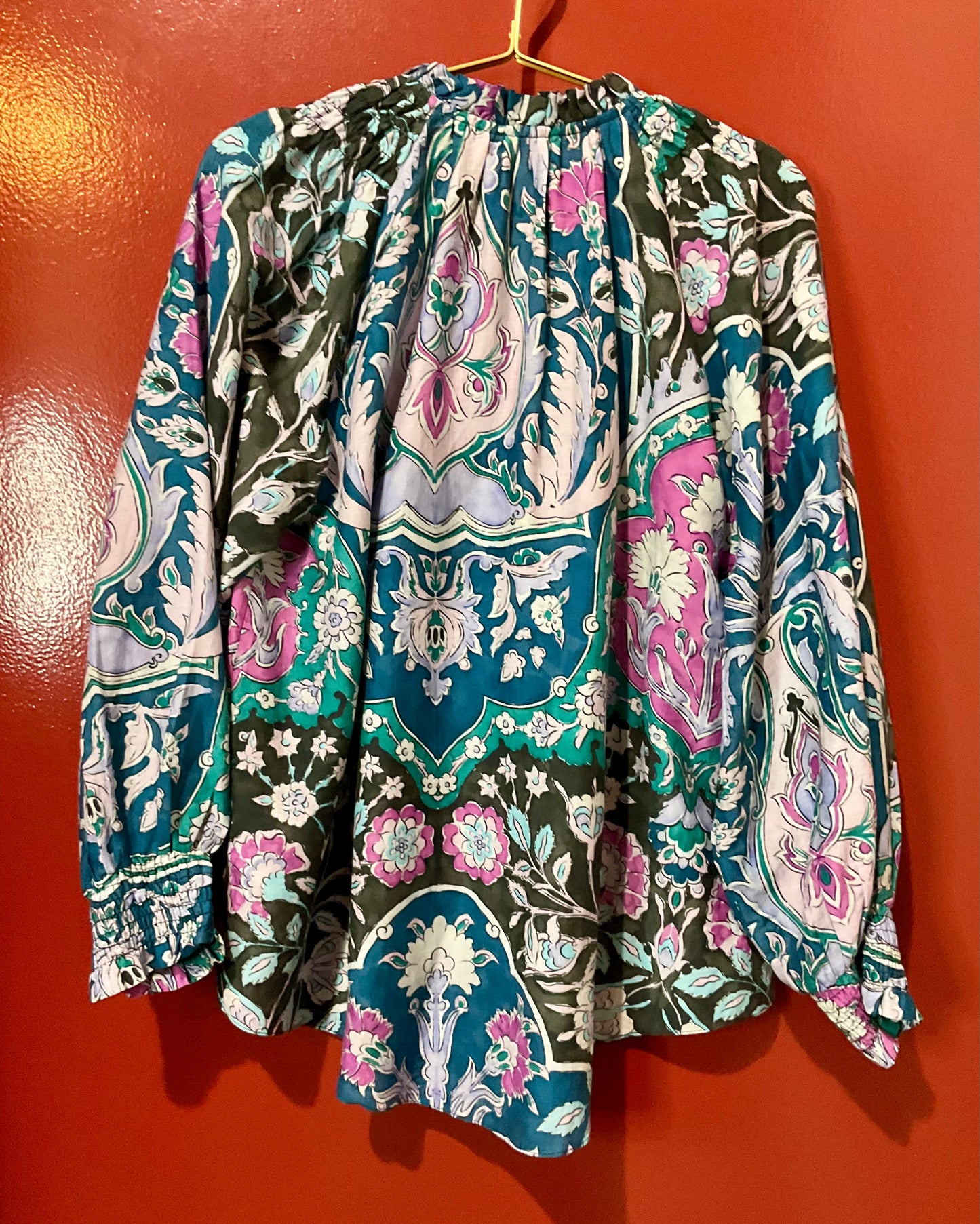 Maria Cher Purple/Blue Floral Top M