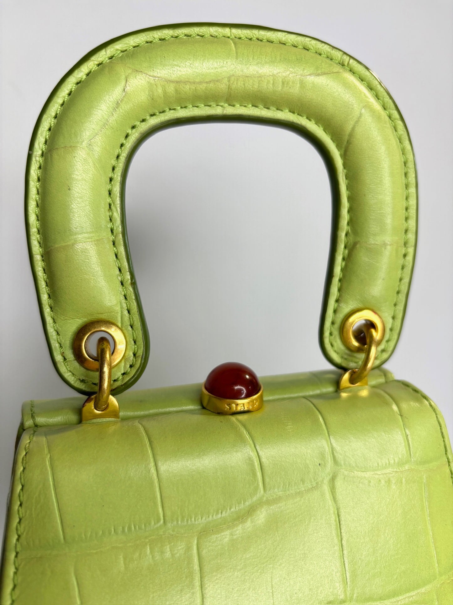 Staud Kenny green handbag