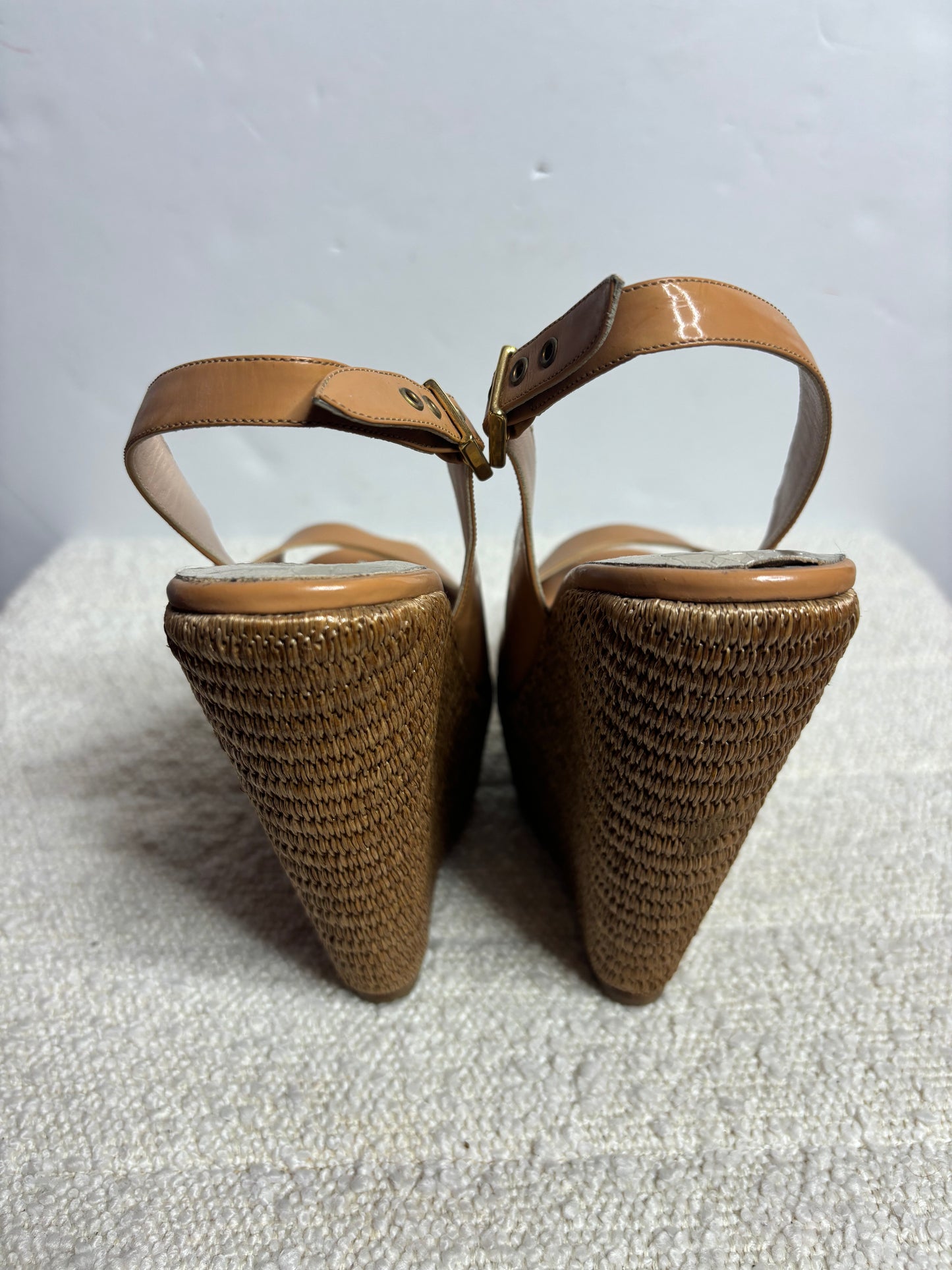Baldan Beige Platform Sandals 38.5